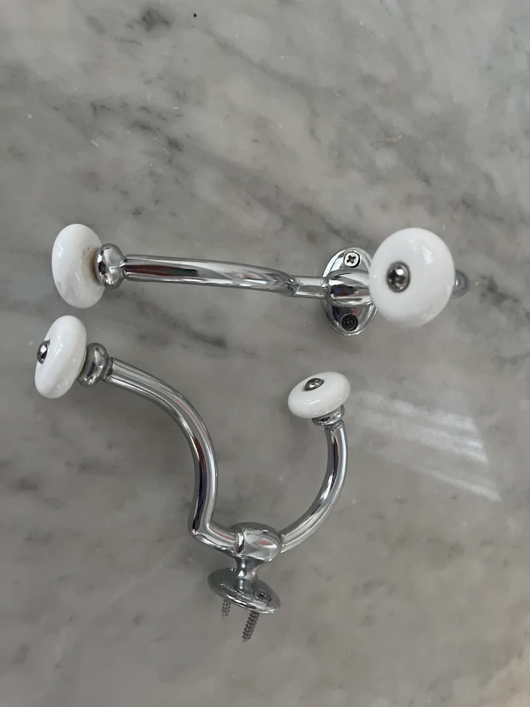 Ceramic & Chrome Wall Hooks (Set of 2) image indicator(2)