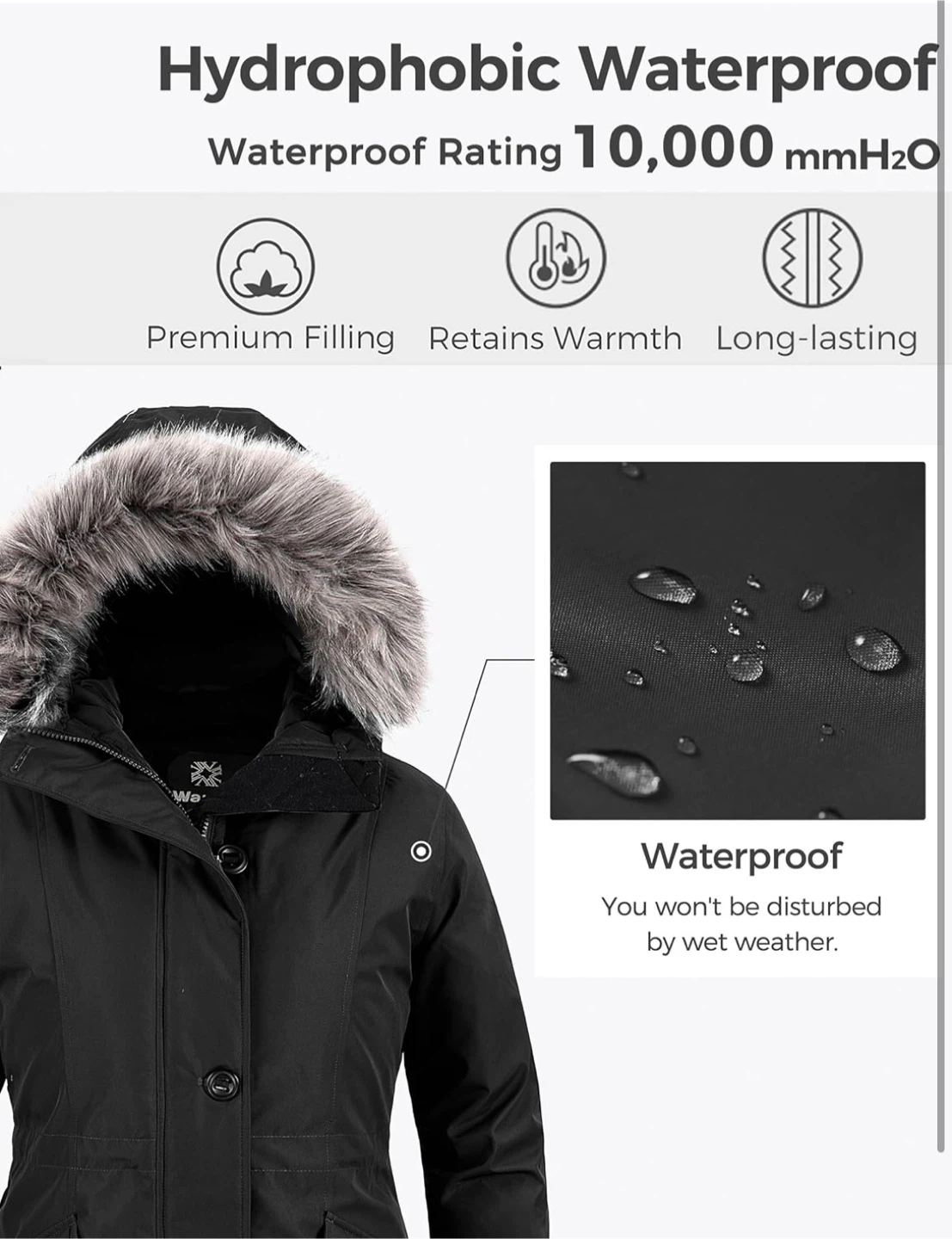 NEW! Wantdo Women's Winter Jacket Long Puffer Winter Coat - photo 5