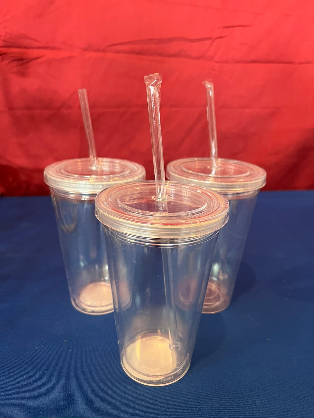 Reusable Plastic Tumblers with Straws