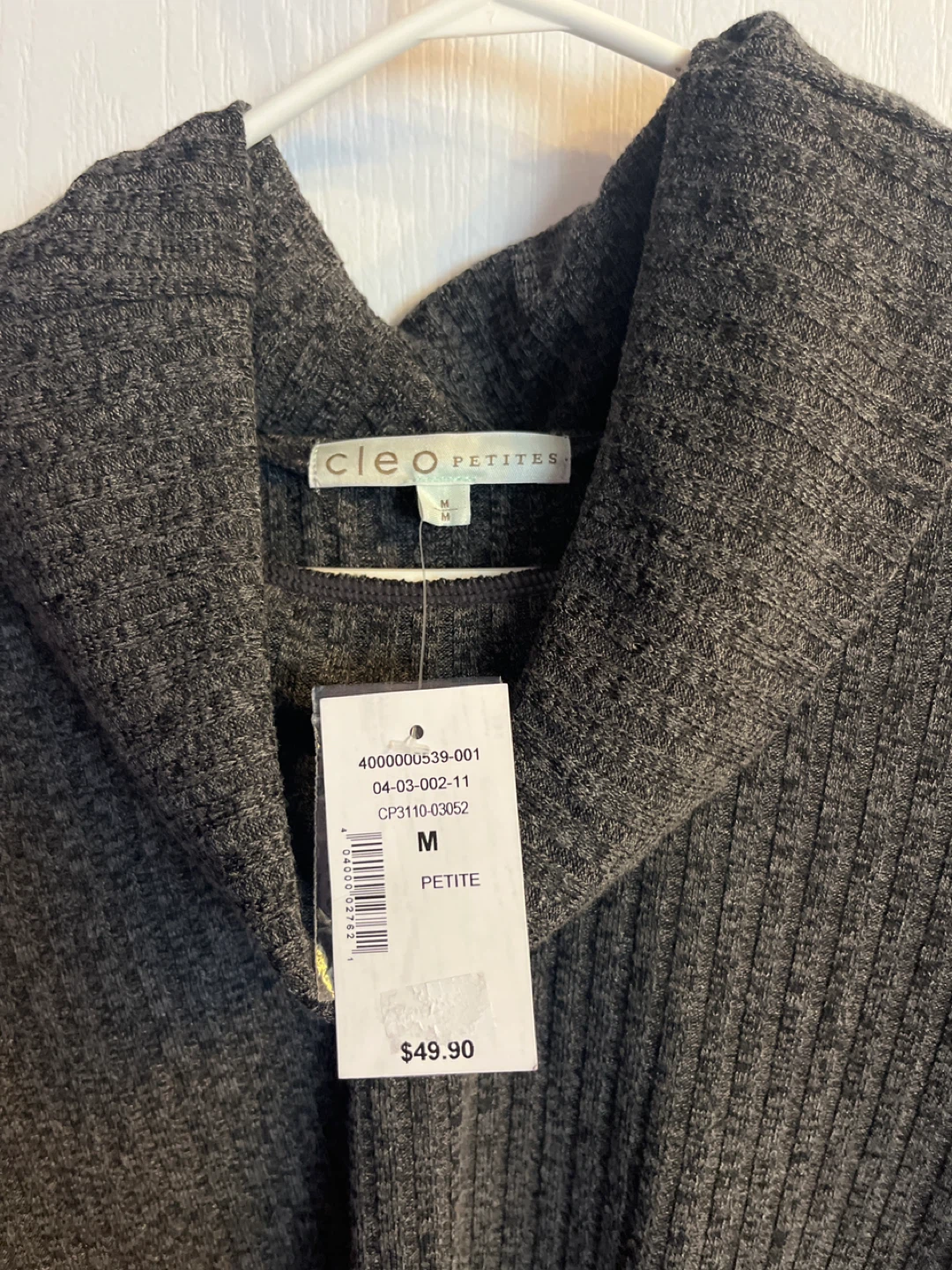 Cleo Petites Gray Cowl Neck Top - Size M - photo 3