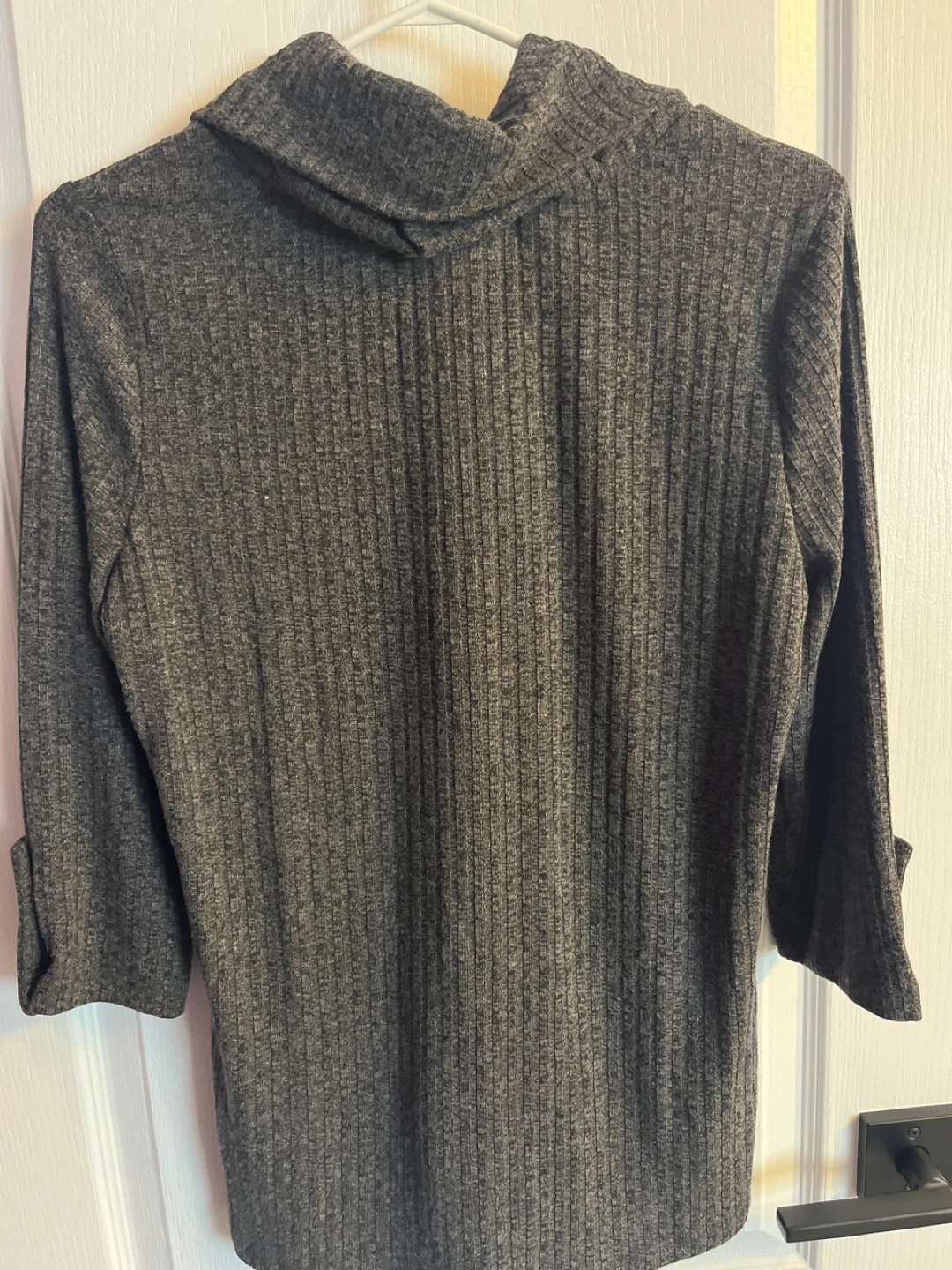 Cleo Petites Gray Cowl Neck Top - Size M - photo 2