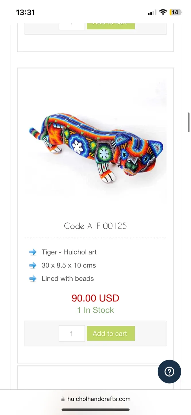 Mexican Huichol Handmade Beaded Figurine image indicator(3)