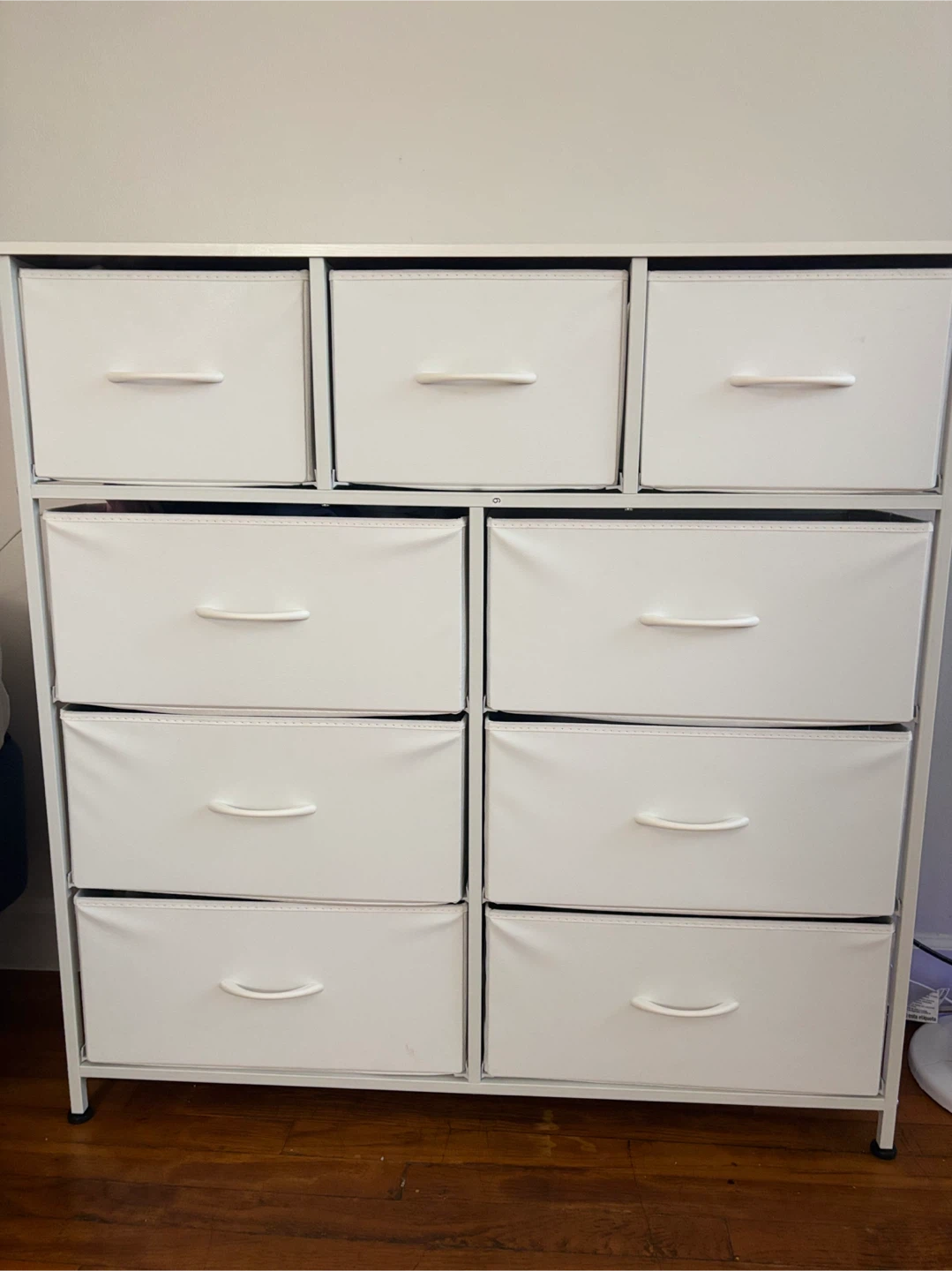 White Fabric Dresser with 9 Drawers - photo 2