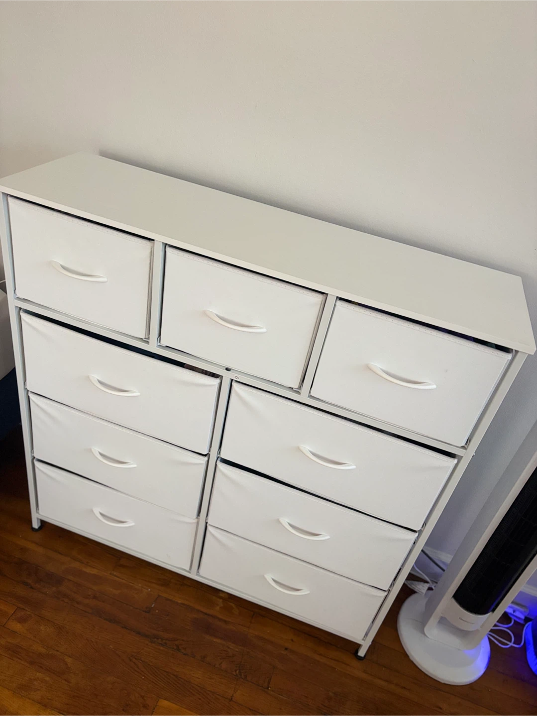 White Fabric Dresser with 9 Drawers - photo 3