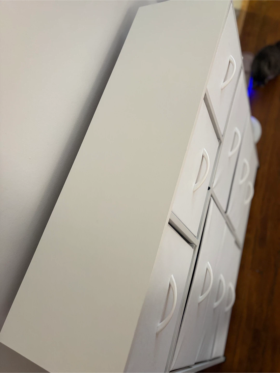 White Fabric Dresser with 9 Drawers - photo 4