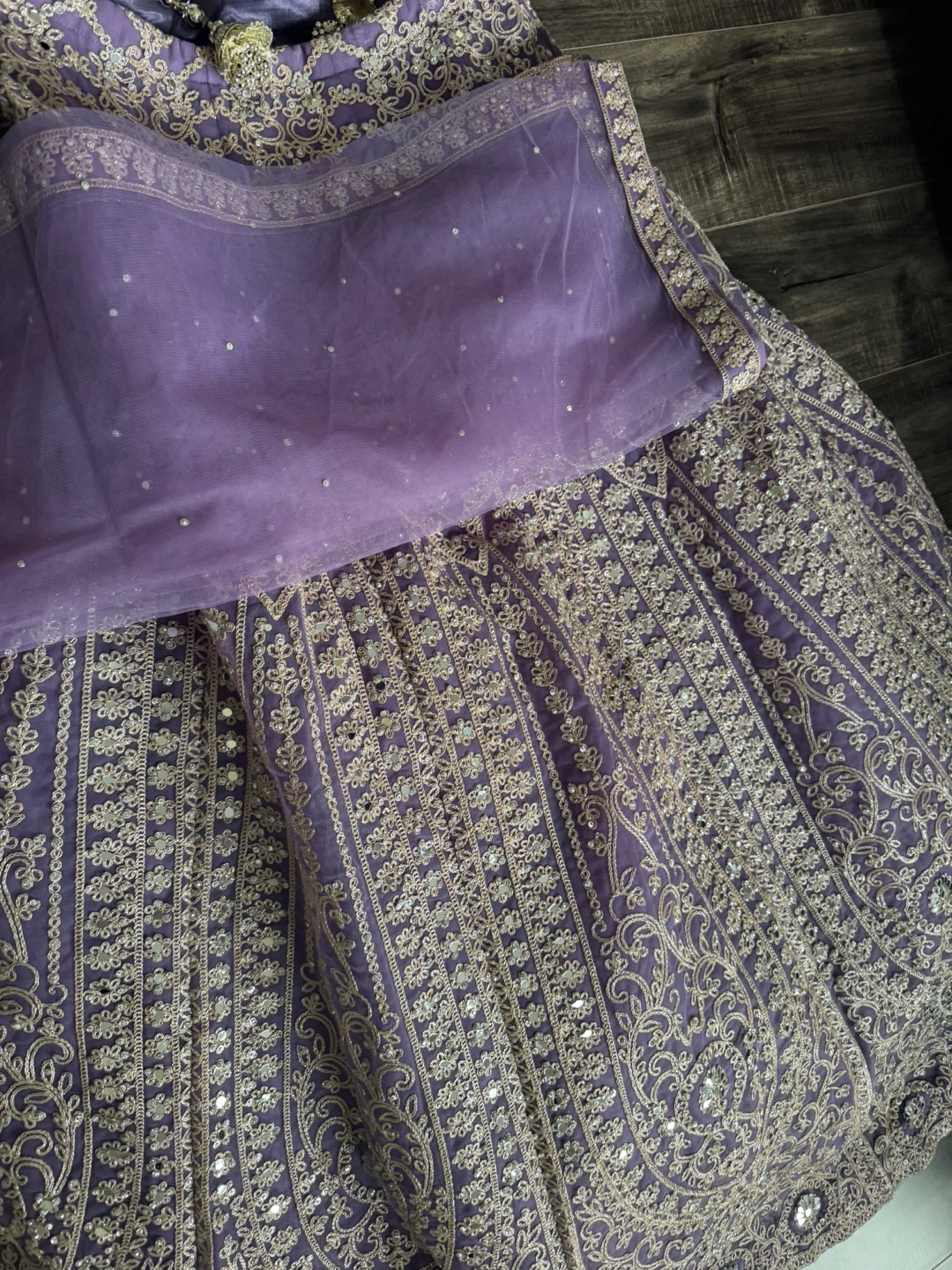 Purple Embroidered Lehenga Choli Set