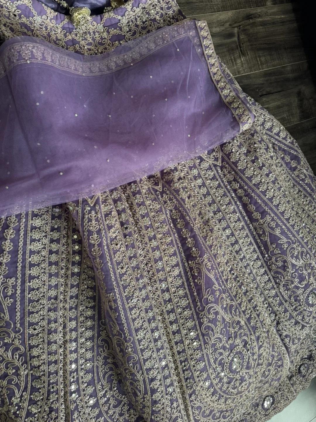 Purple Embroidered Lehenga Choli Set thumbnail