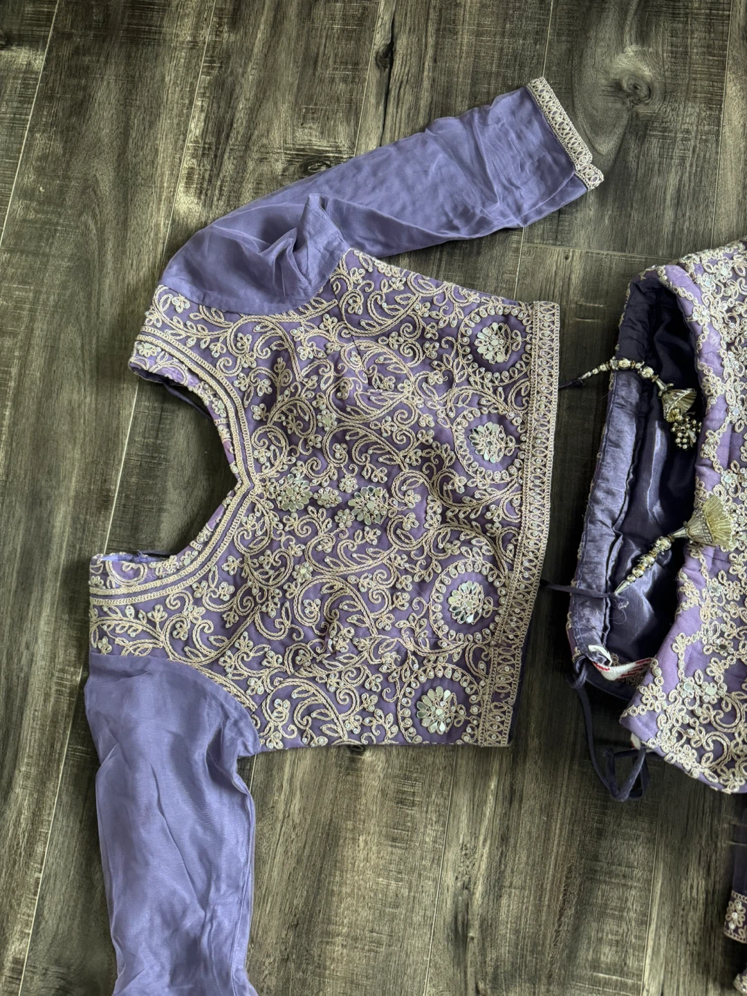 Purple Embroidered Lehenga Choli Set - photo 2