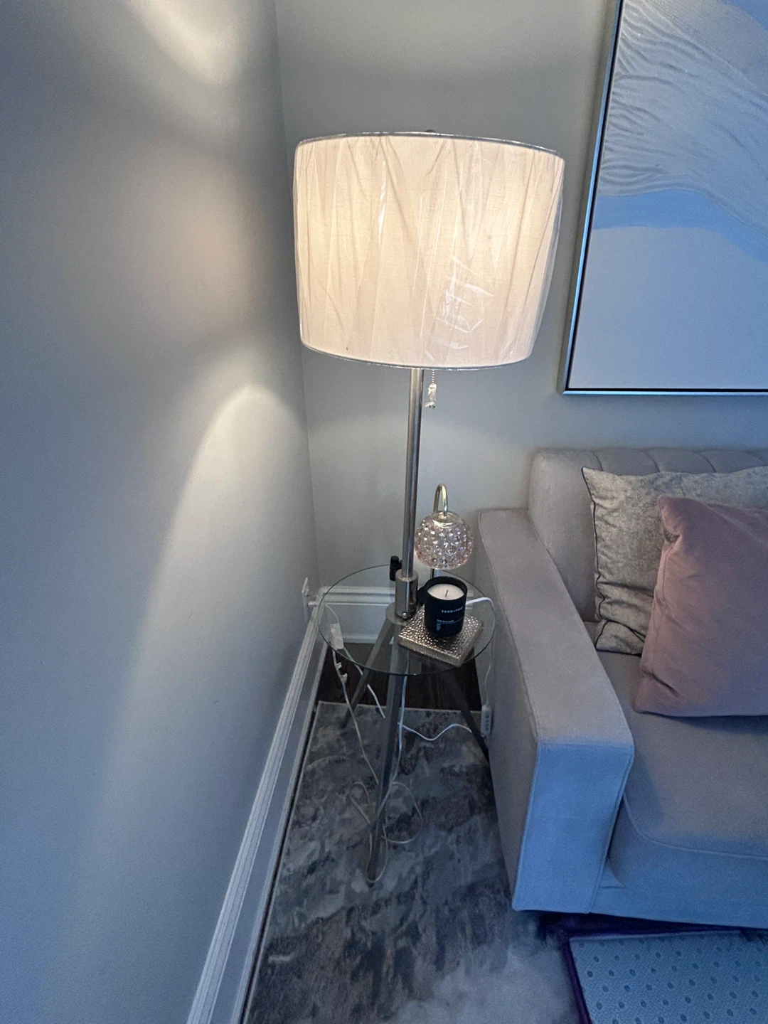 Floor lamp with side table - photo 3