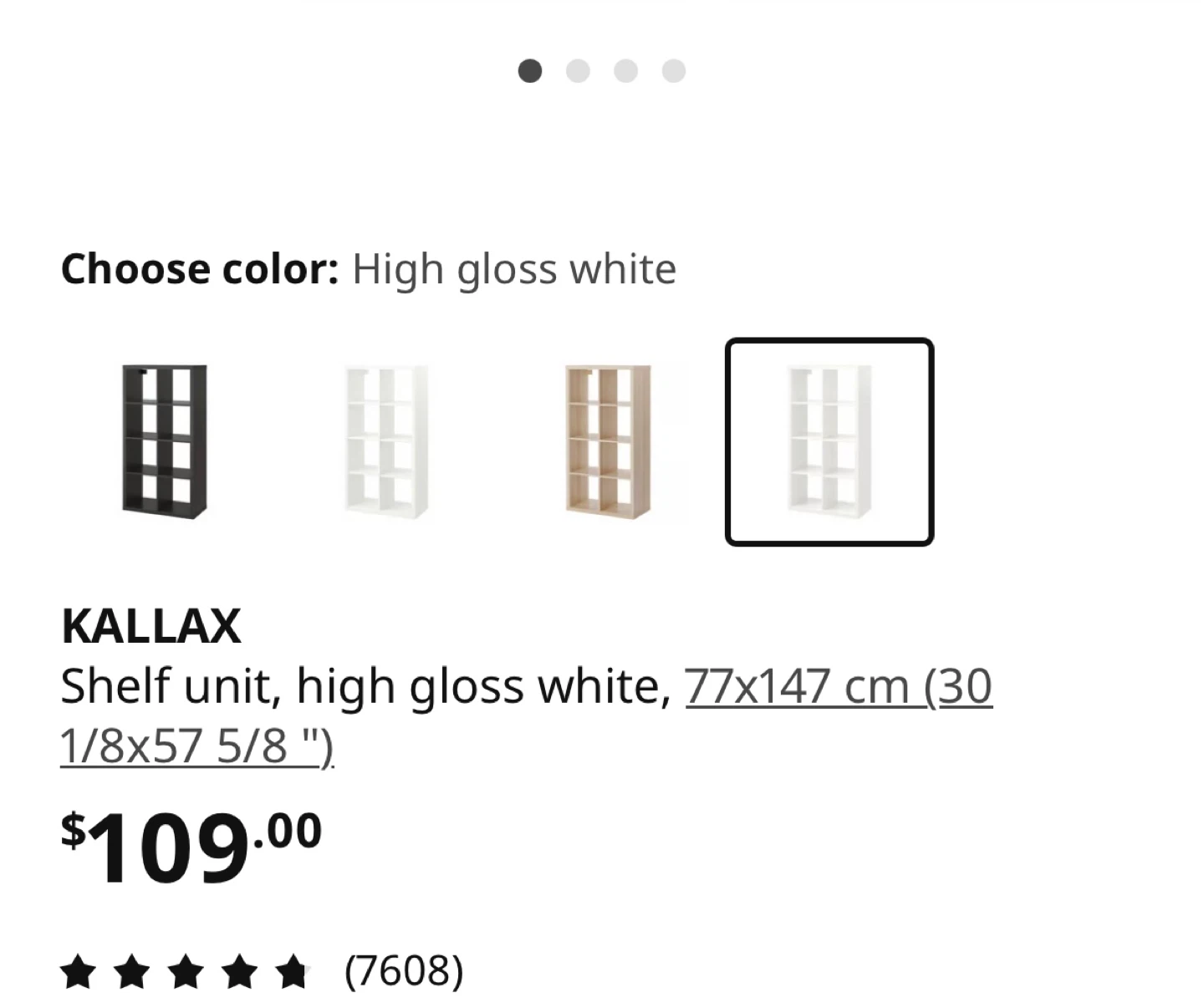 Only IKEA Kallax Shelf Unit - High Gloss White - photo 5