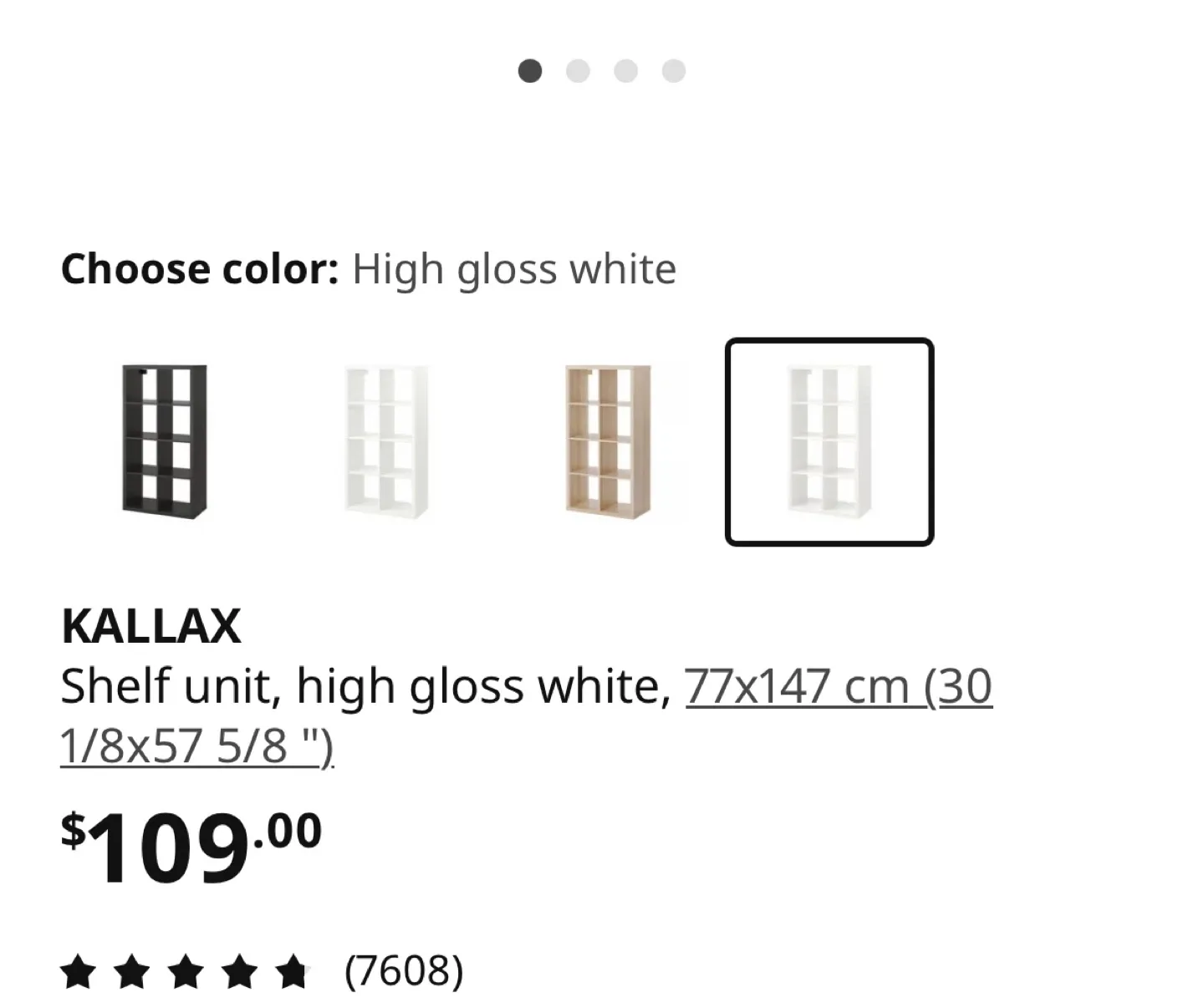 Only IKEA Kallax Shelf Unit - High Gloss White image indicator(5)