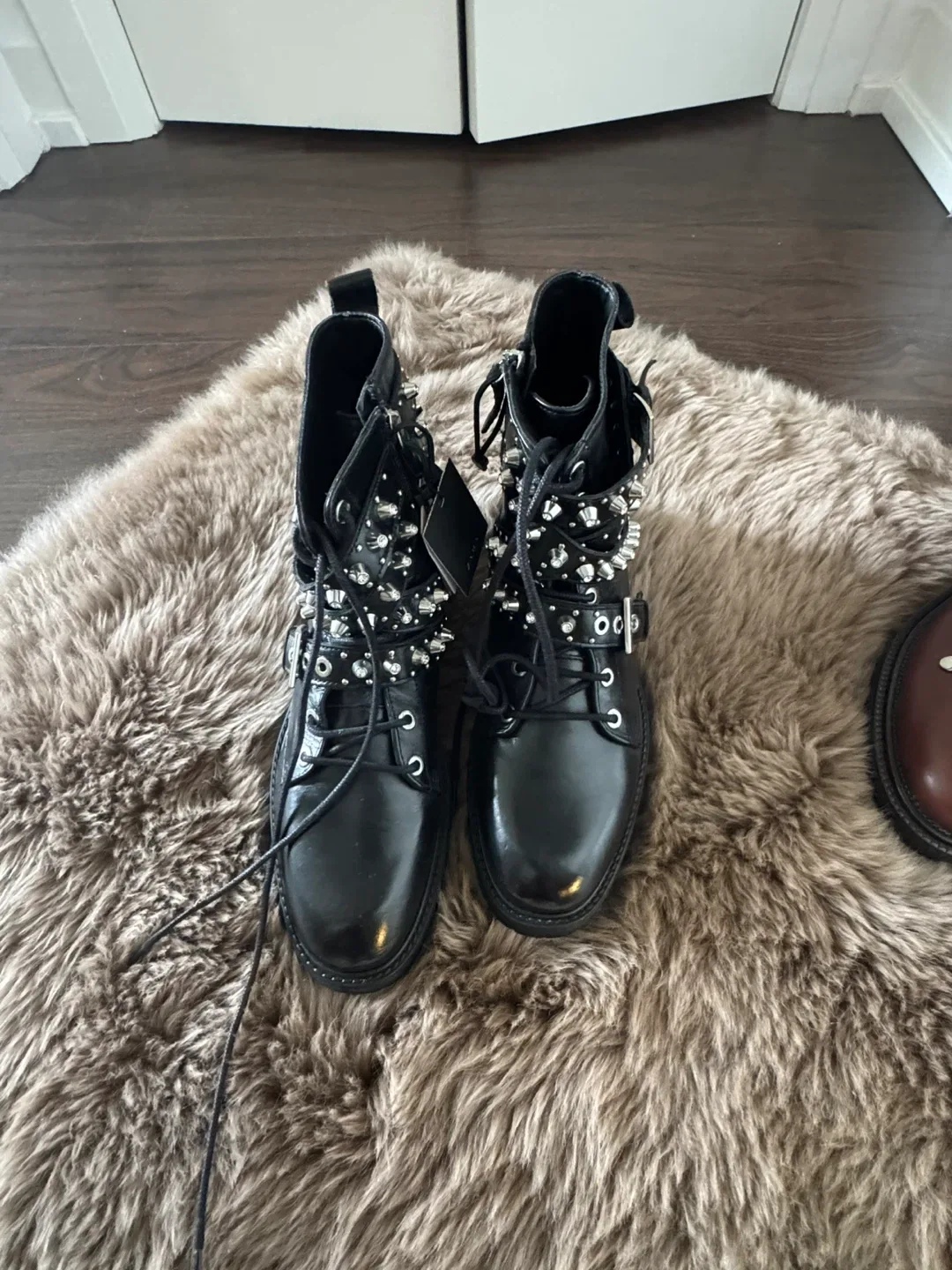 Zara Black Studded Ankle Boots image indicator(3)