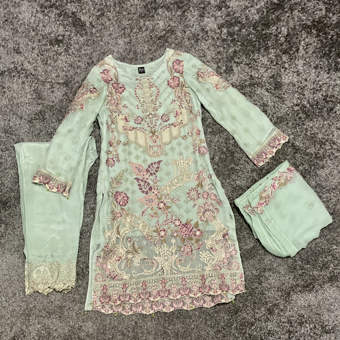 Embroidered Traditional Three Piece Suit