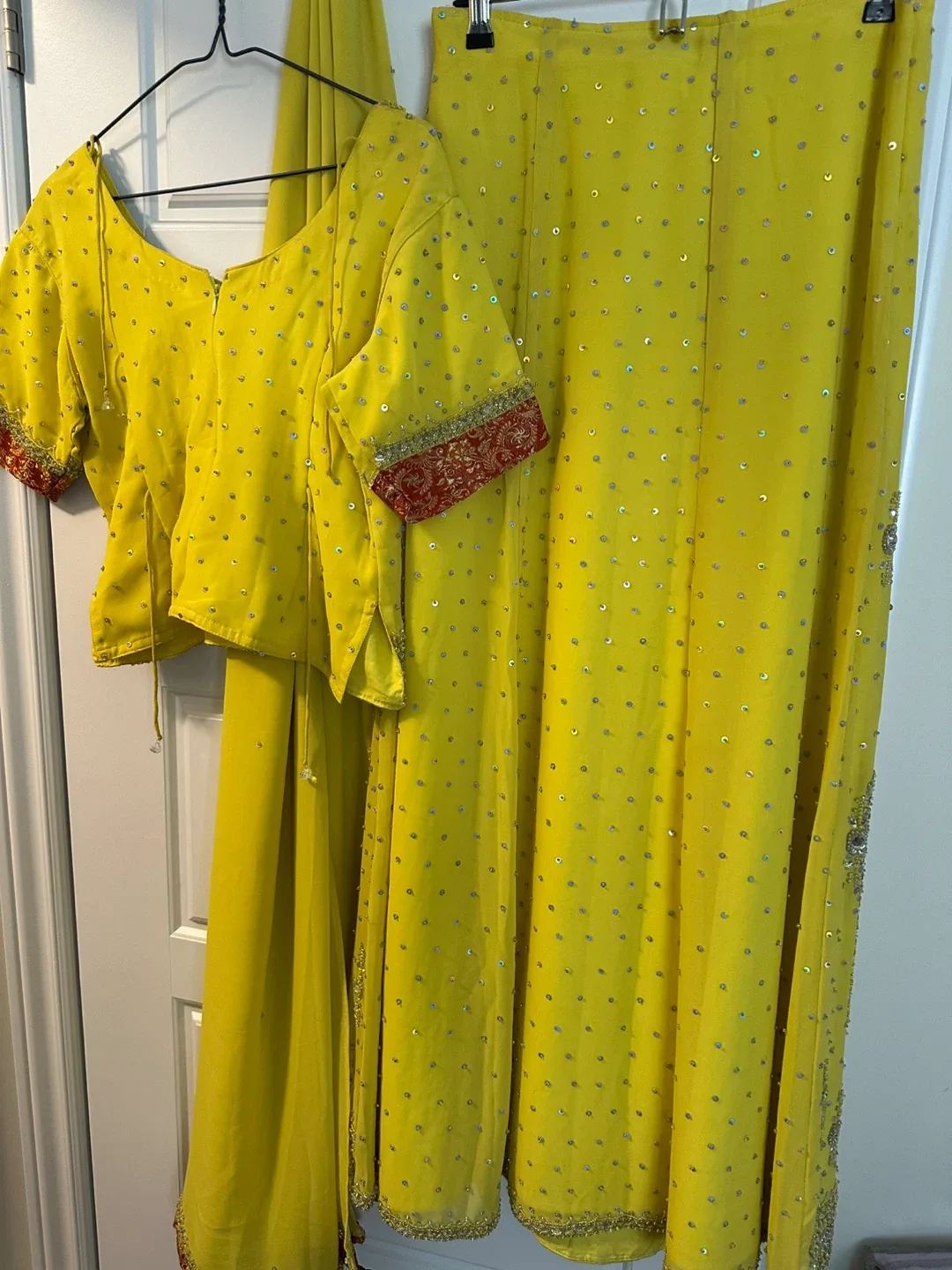 Yellow Embellished Lehenga Choli Set image indicator(2)