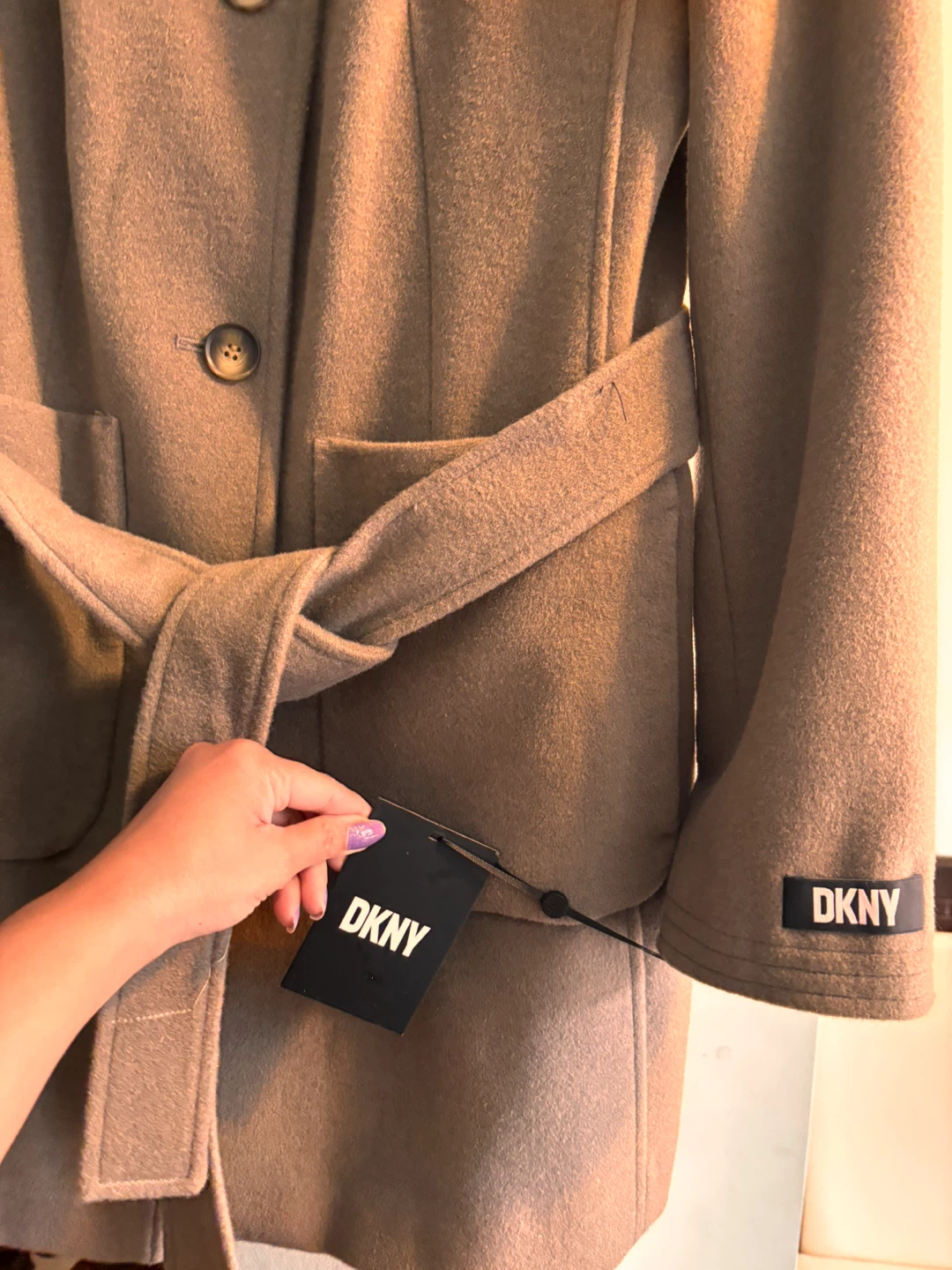 DKNY Belted Wool Blend Coat - New with Tags - photo 2