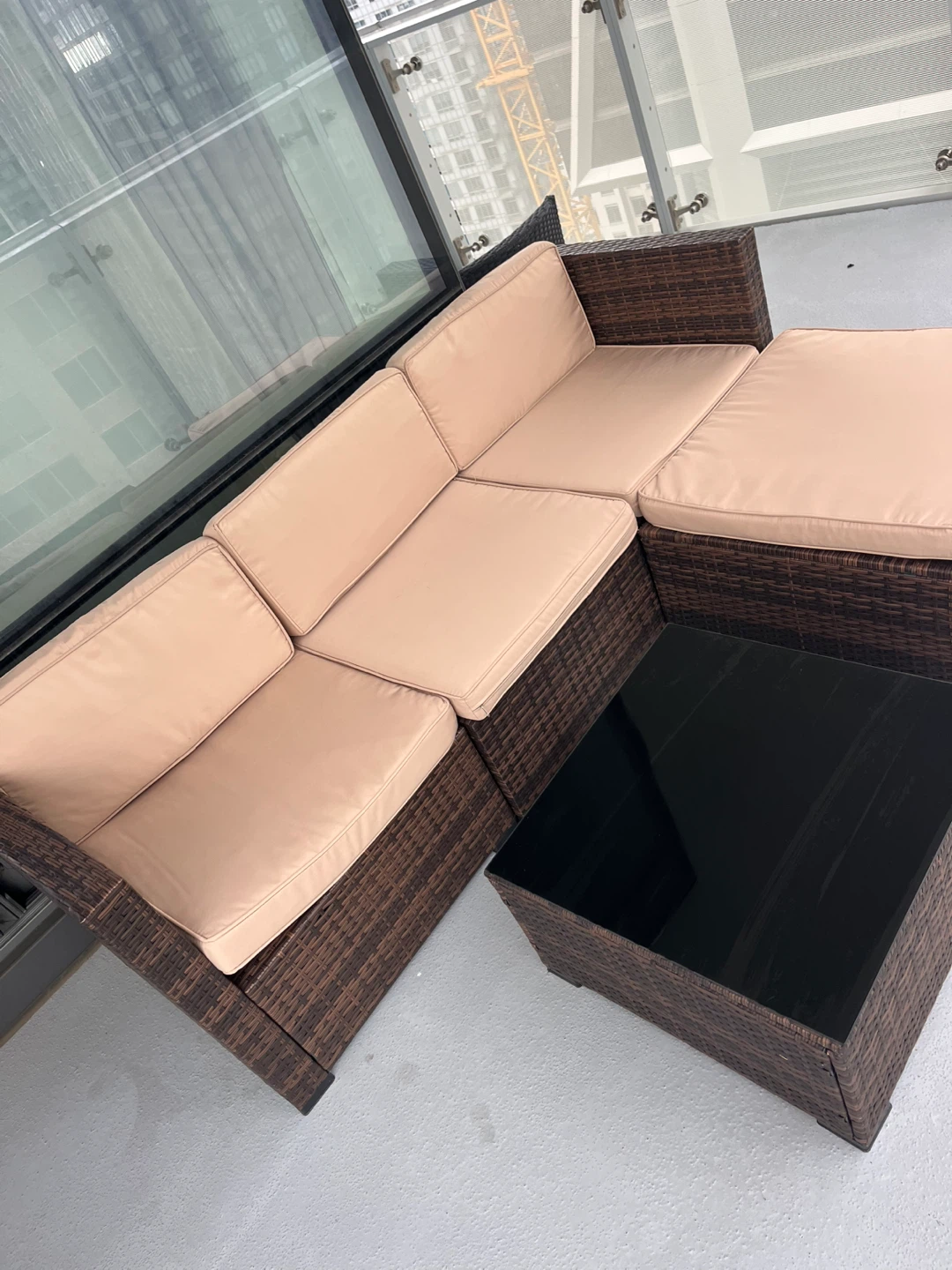 Wicker Patio Set with Coffee Table
