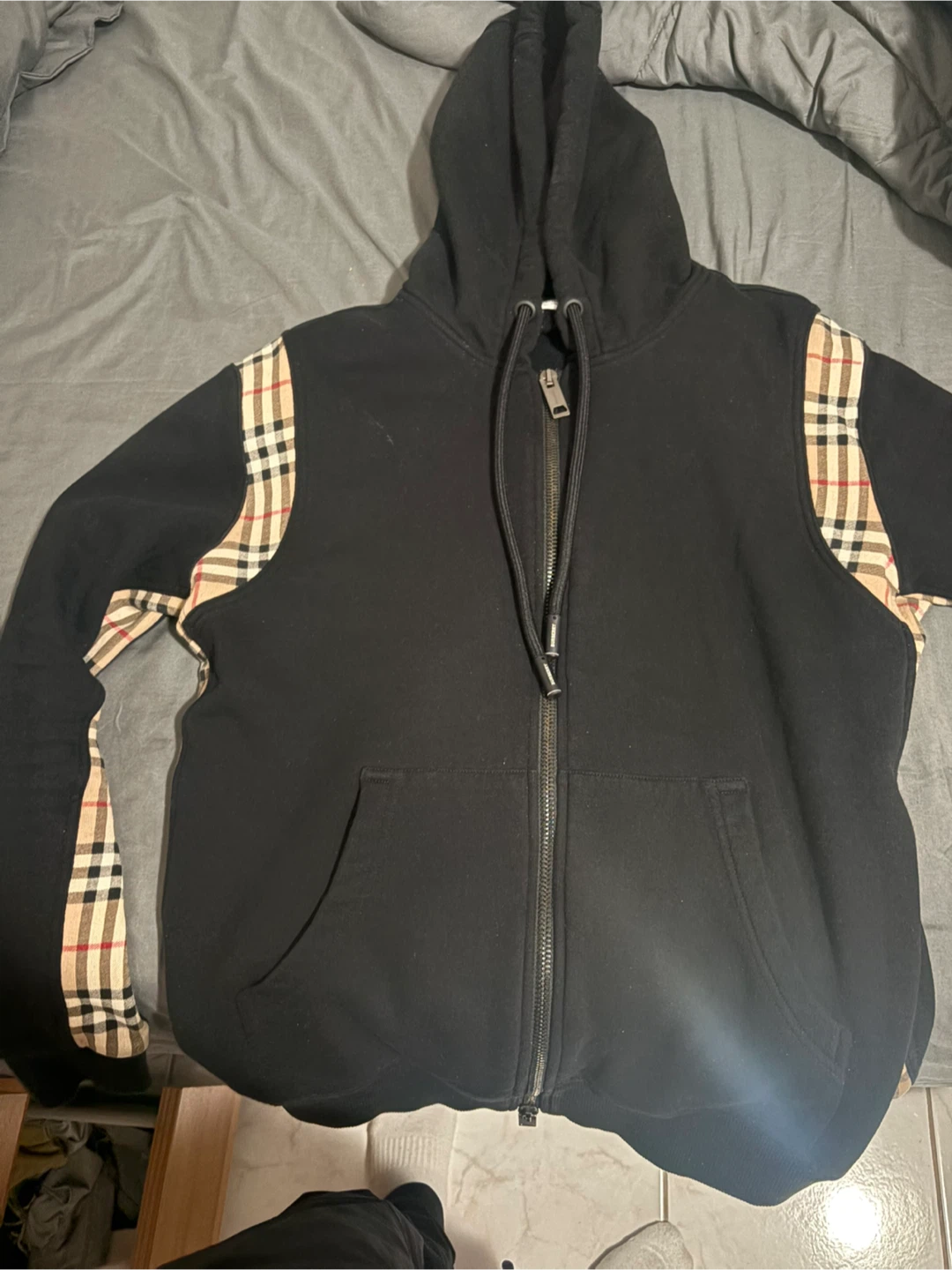 Burberry Black Zip-Up Hoodie