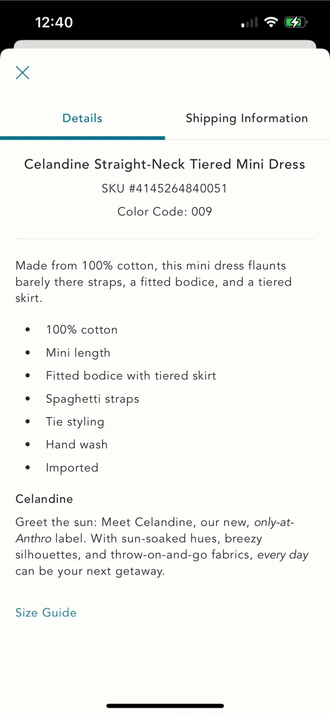 BNWT Anthropologie Celandine Tiered Mini Dress S image indicator(5)