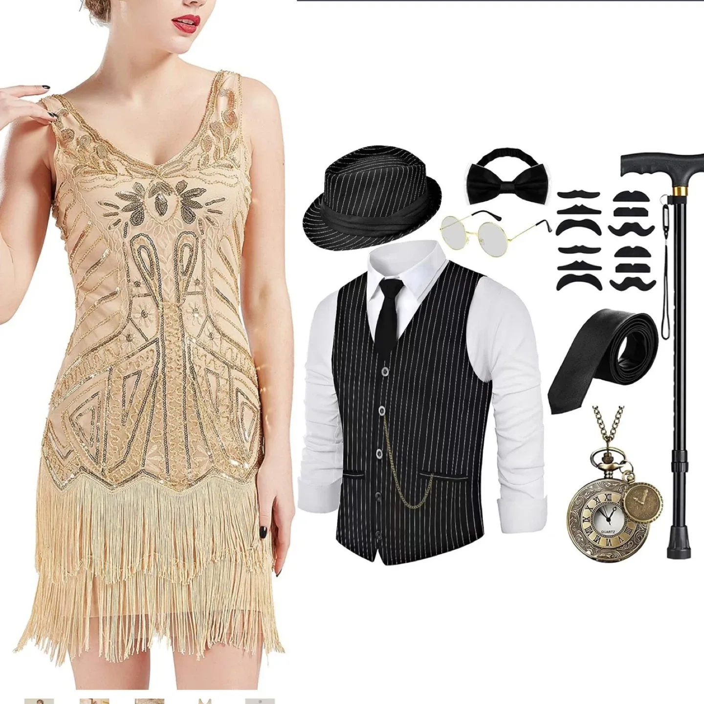 Brand New Size L, 1920’s couples costume New in Packaging thumbnail