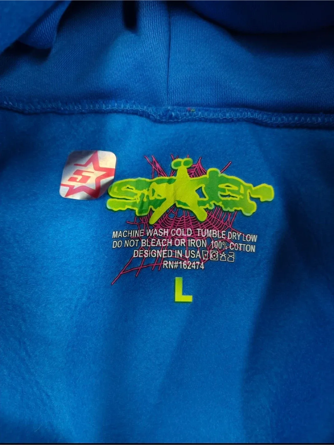 Spider Worldwide Marina Blue Hoodie - Size L image indicator(3)