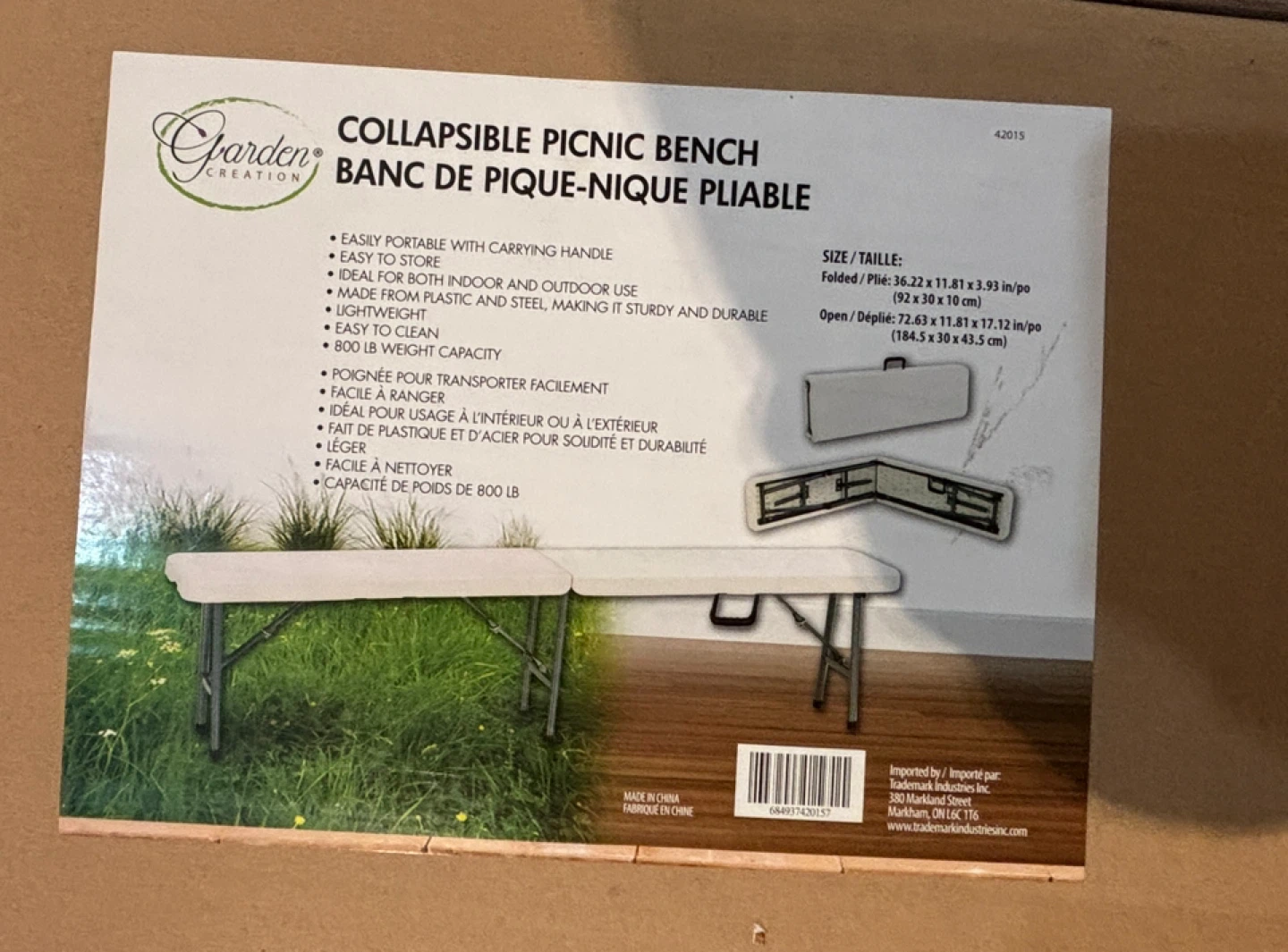Collapsible Picnic Bench - photo 2
