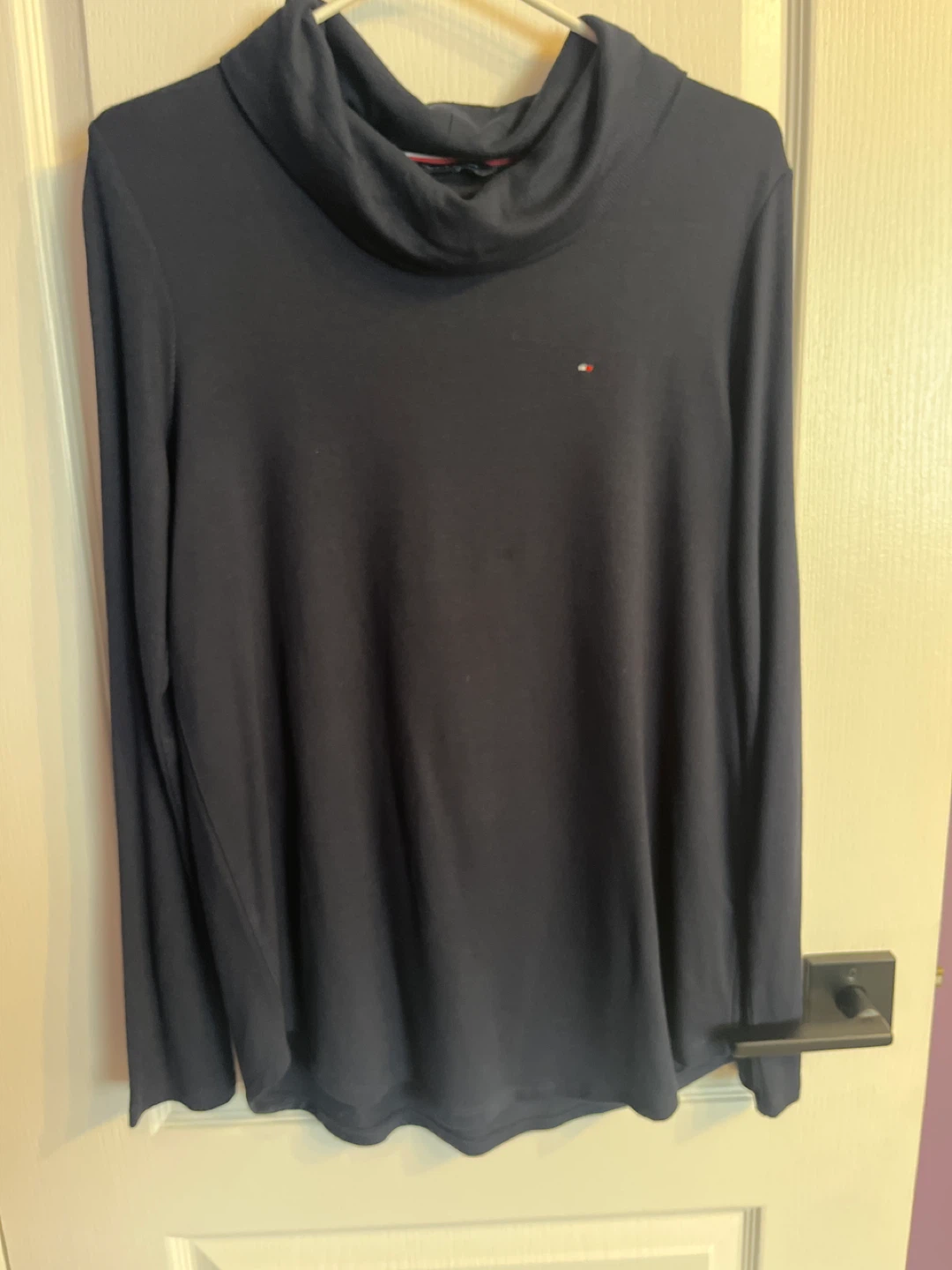 Tommy Hilfiger Navy Blue Cowl Neck Top