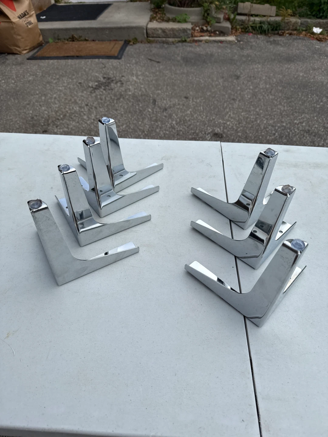 Set of 8 Chrome Furniture Legs $5 each - photo 3