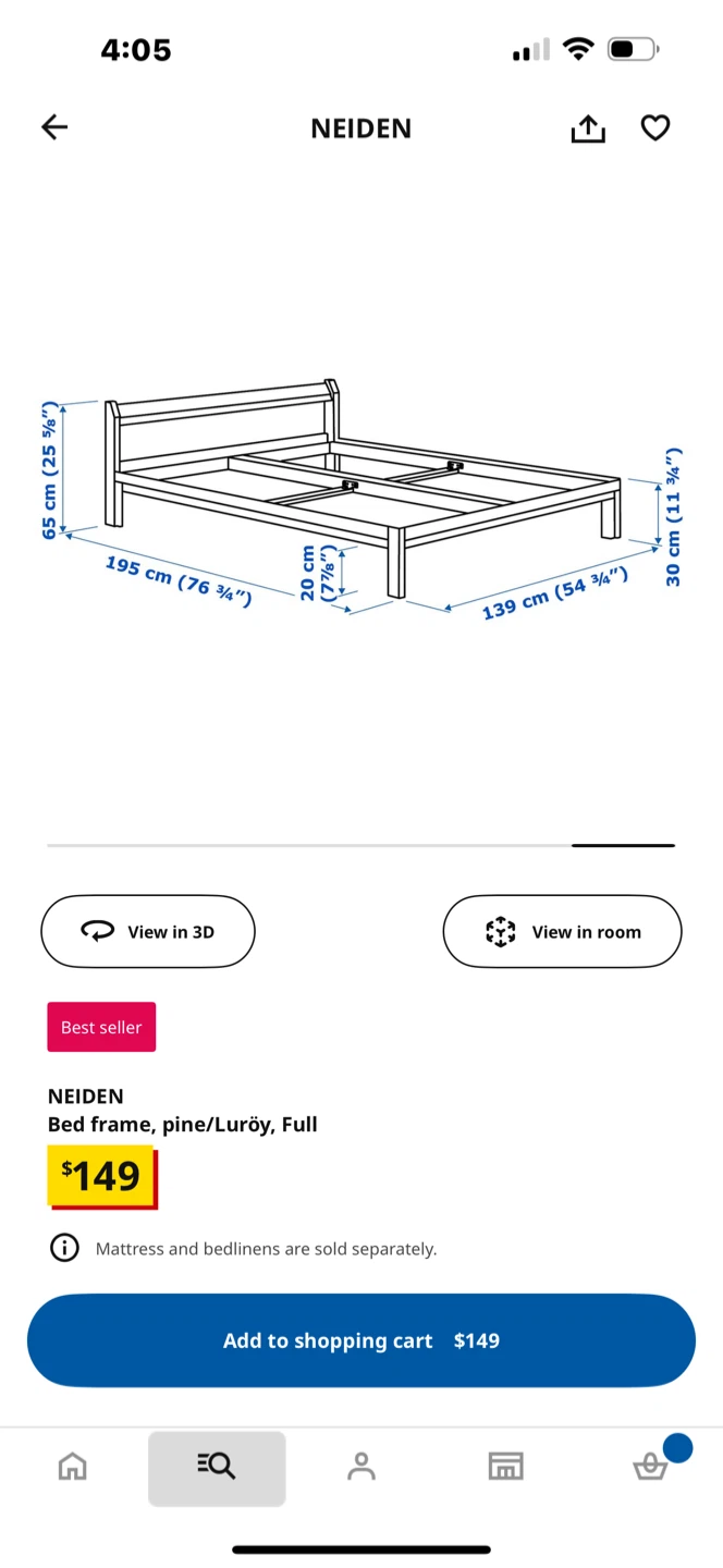 IKEA Neiden Full Bed Frame - photo 3