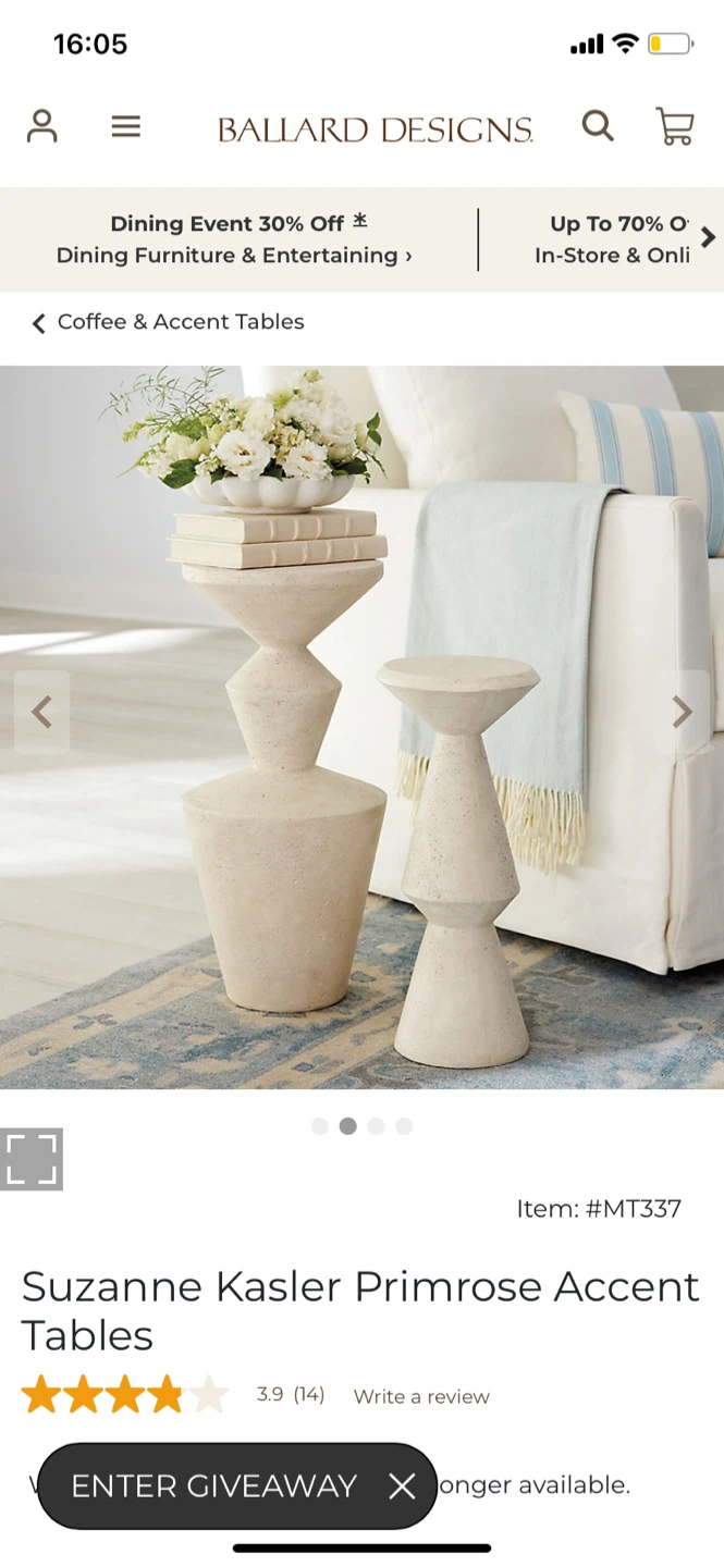 Ballard Designs Suzanne Kasler Primrose Accent Table - photo 5