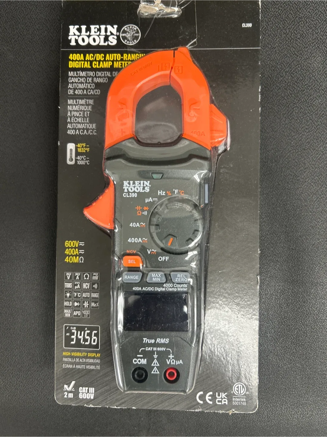 Klein Tools CL390 Digital Clamp Meter - New