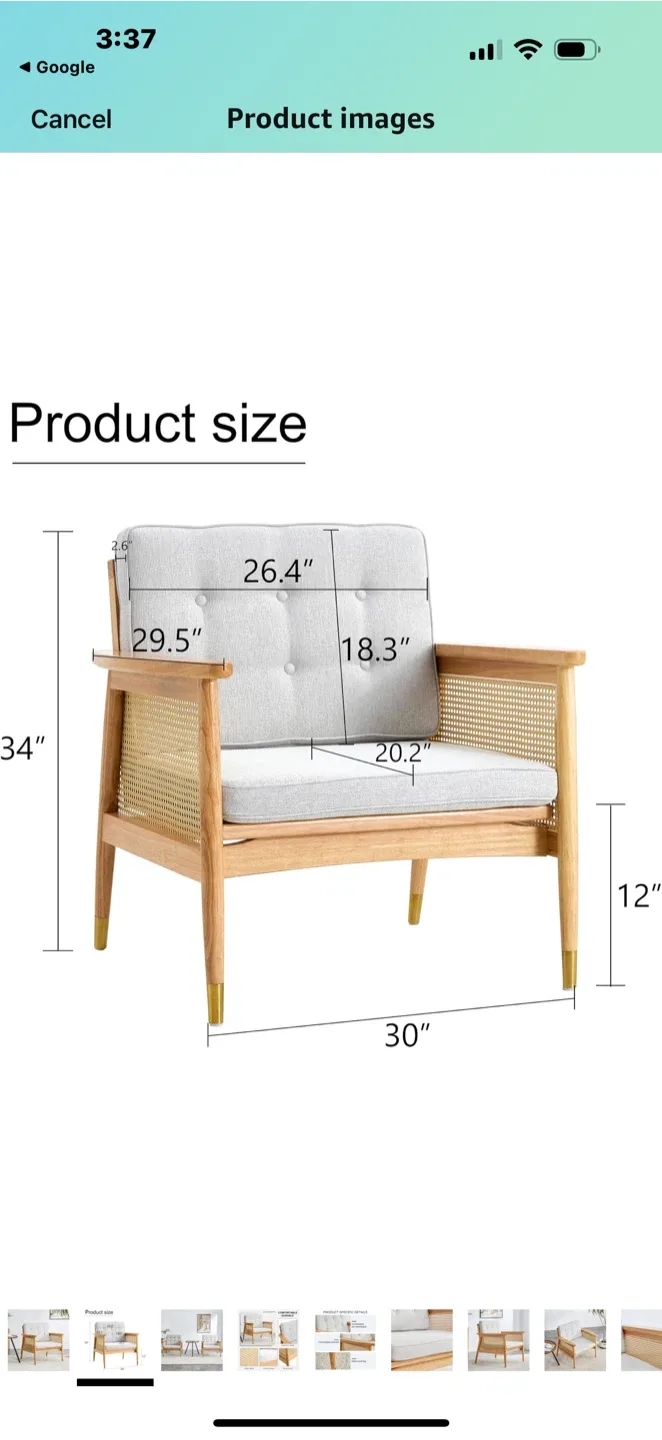 Accent Chair with Rattan Sides image indicator(4)