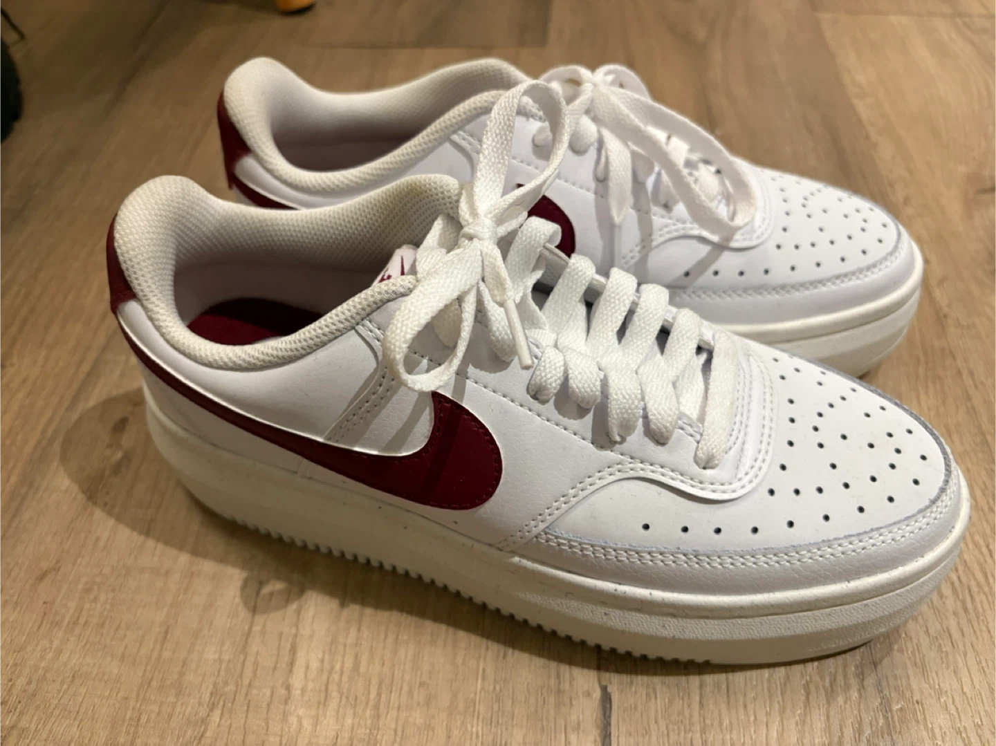 Nike Court Vision Low (model DZ5394-103) in white and red - photo 3