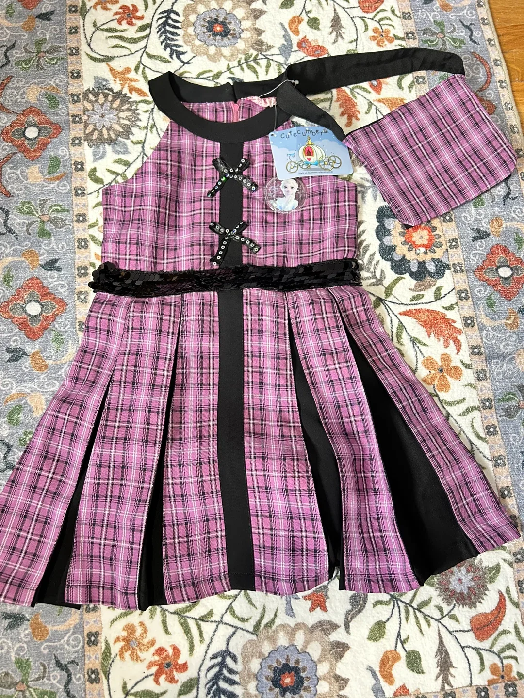 CuteCumBer Plaid Dress with Matching Bag image indicator(2)