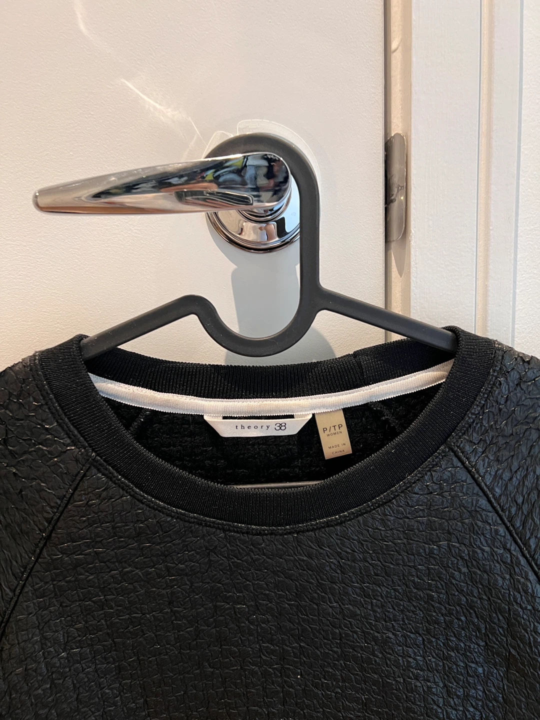 Theory 38 Black Textured Sweatshirt - Size P/TP - photo 3