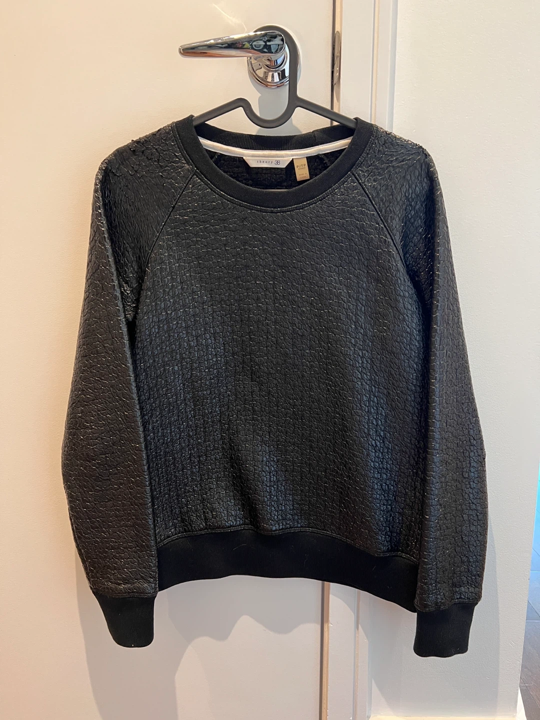 Theory 38 Black Textured Sweatshirt - Size P/TP