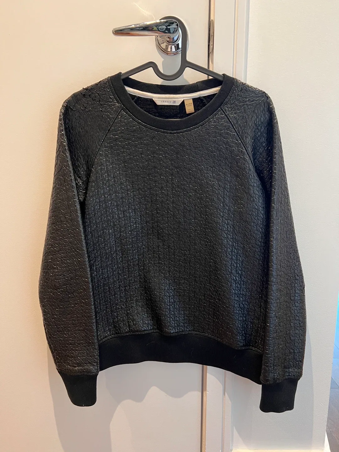 Theory 38 Black Textured Sweatshirt - Size P/TP thumbnail