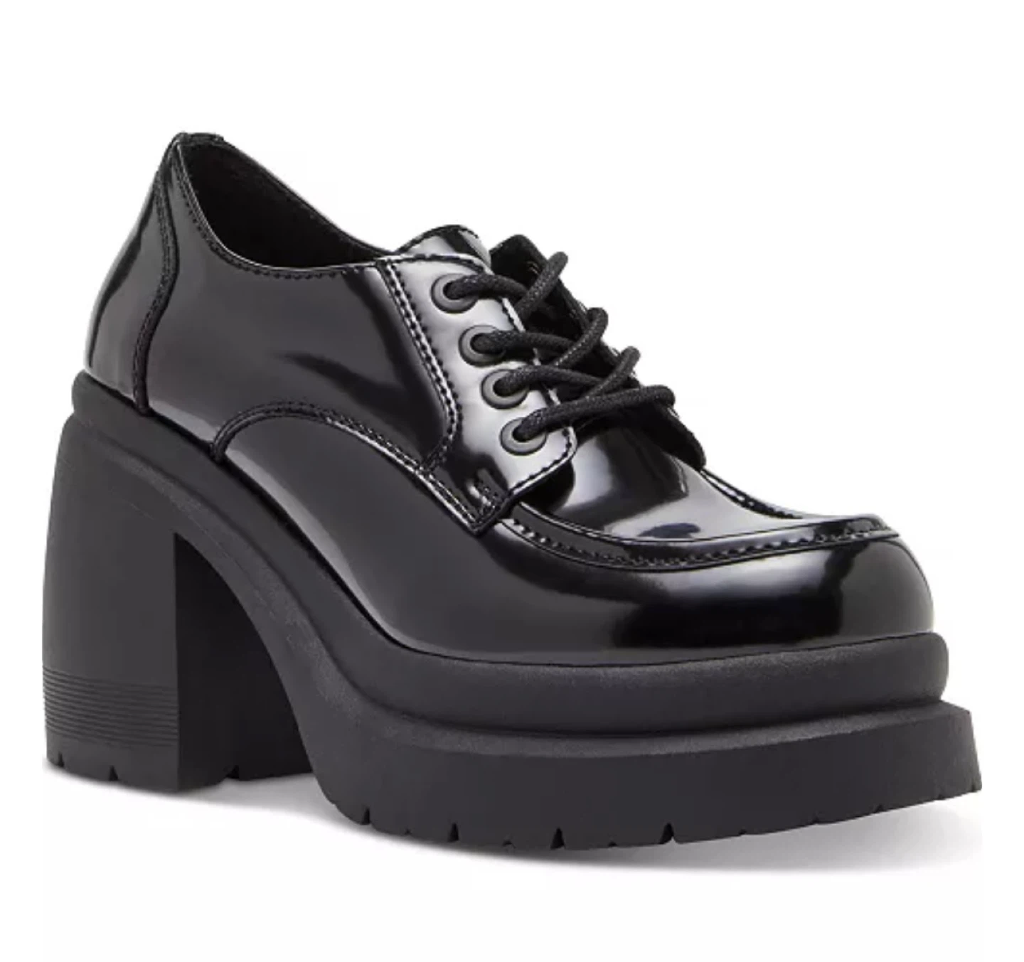 Madden Girl “Time” Platform Oxford Pumps – Black Patent
