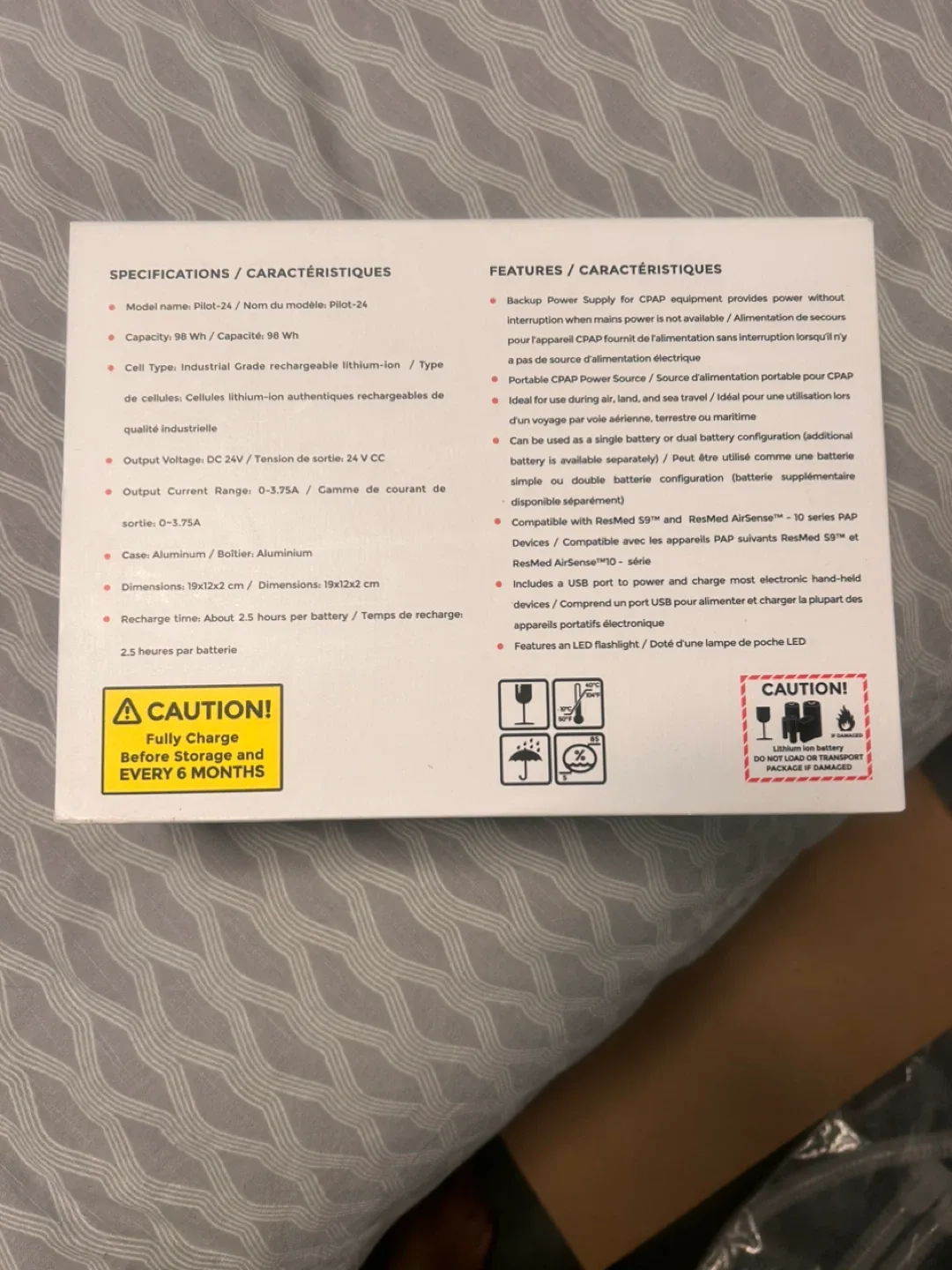 Medistrom Pilot-24 CPAP Battery Backup and car charger image indicator(2)