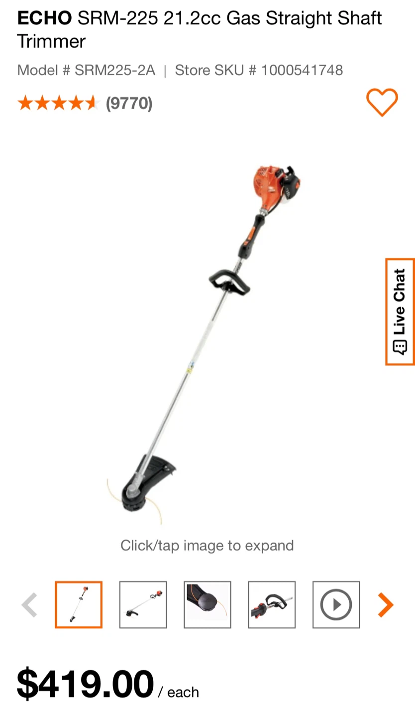 ECHO SRM-225 Gas Straight Shaft Trimmer (Weed Whacker) - photo 4