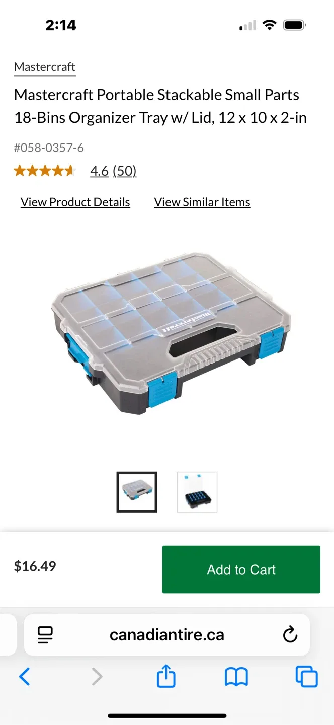 Mastercraft Portable Stackable Small Parts Organizer thumbnail