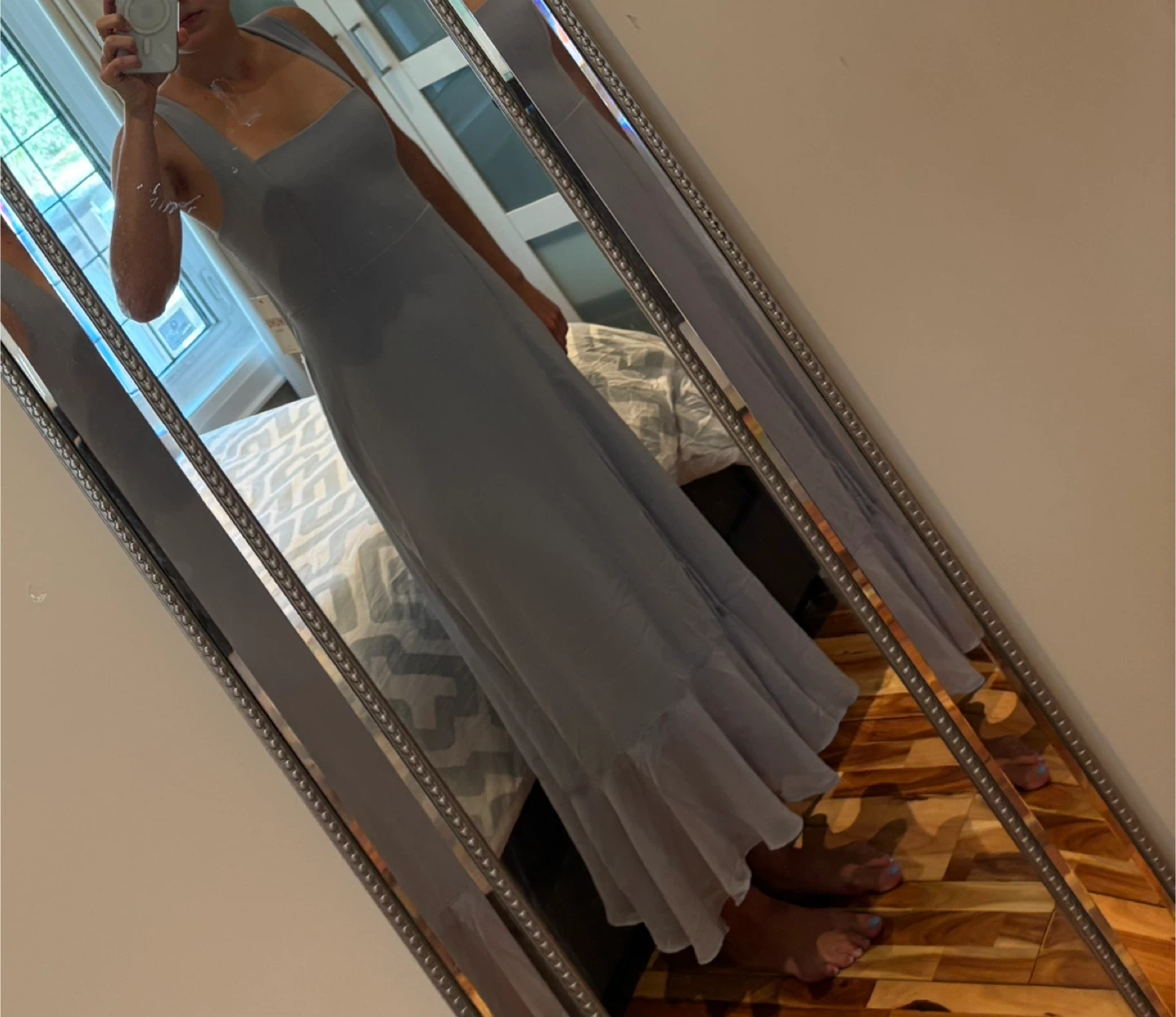 Blue Chiffon Dress (Size Small)