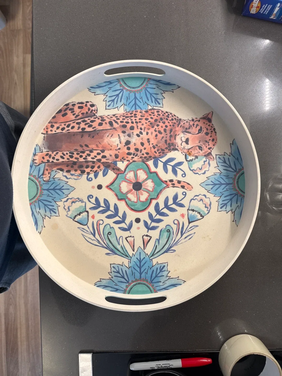 Decorative Serving Tray with Handles thumbnail