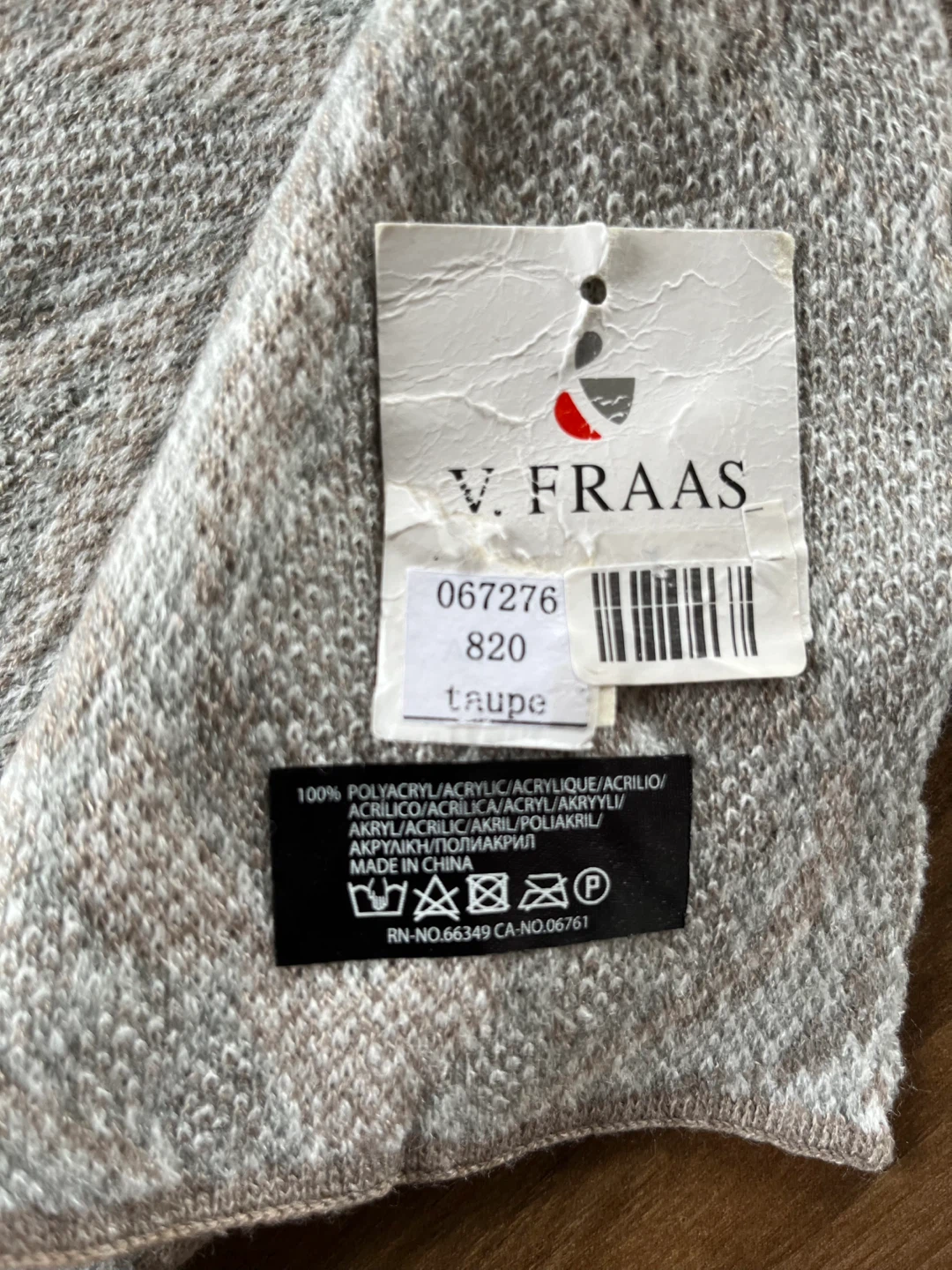 Patterned Scarf - Taupe and Grey - photo 4