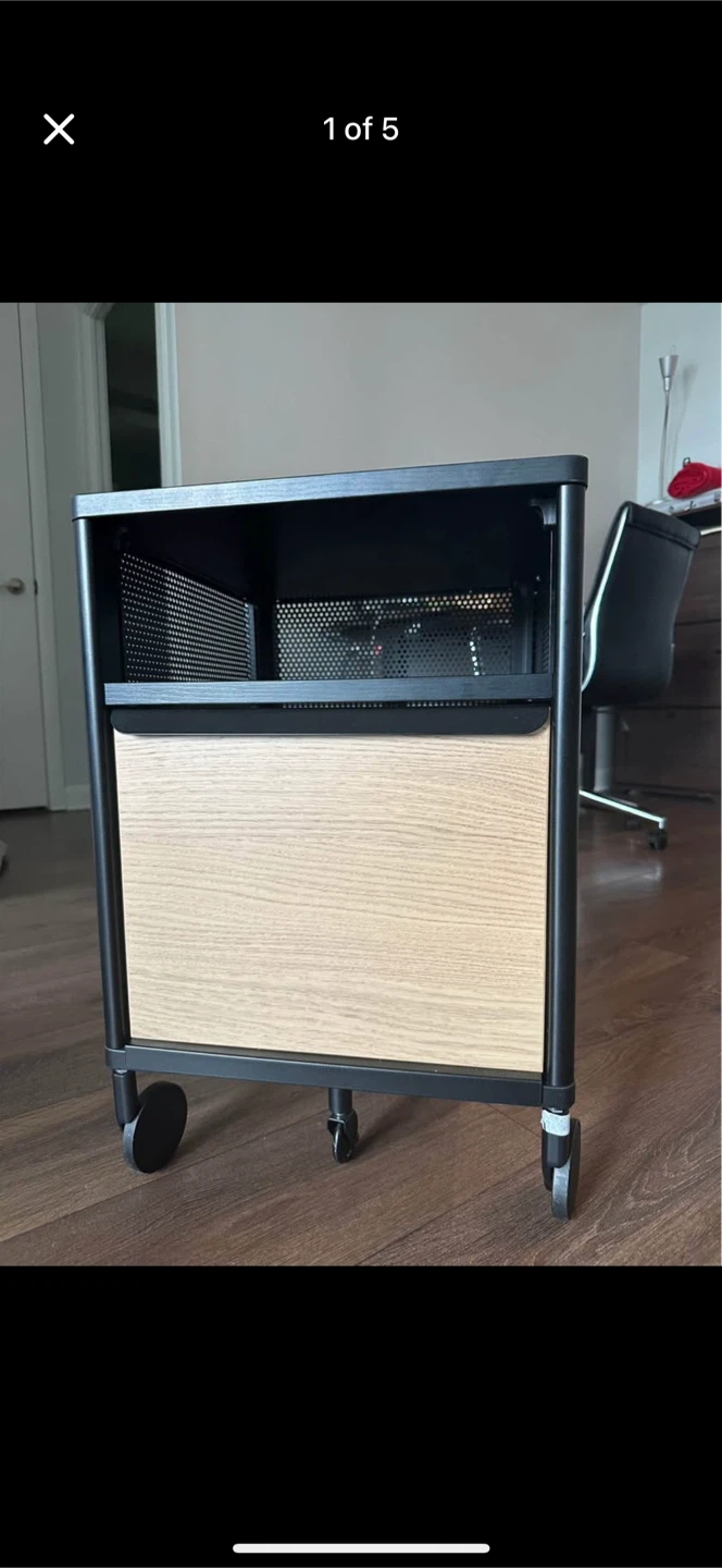 IKEA Helmer Drawer Unit on Casters - Black/Beige
