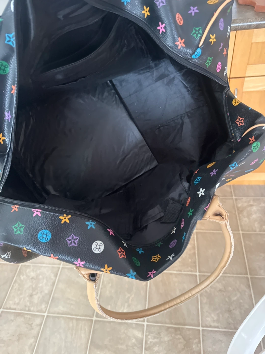 Patterned Black Duffle (Travel) Bag - photo 4