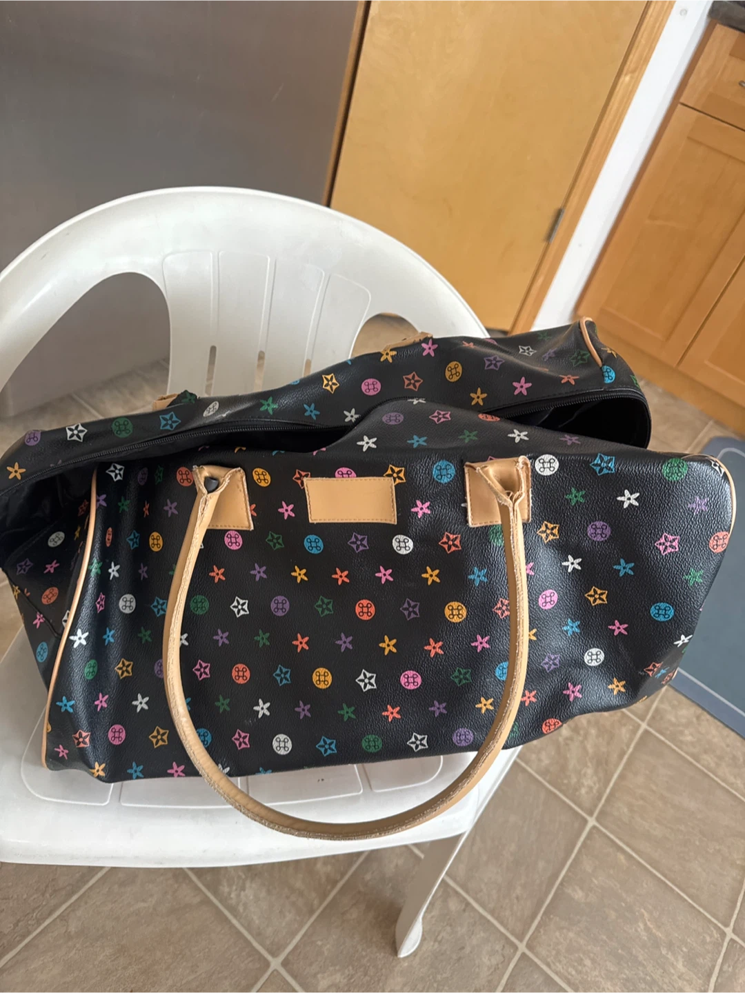 Patterned Black Duffle (Travel) Bag - photo 2