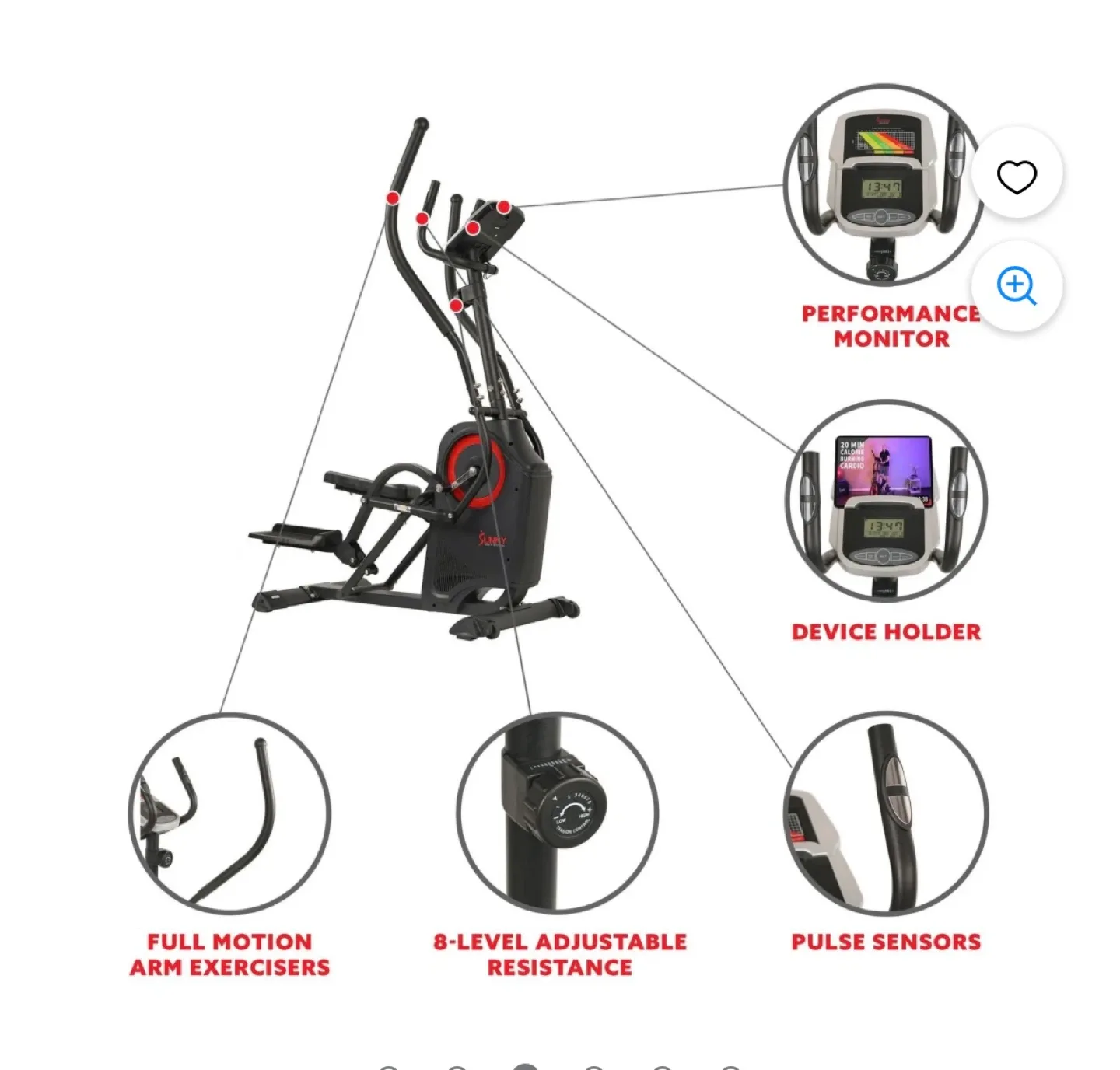 Sunny Health & Fitness Elliptical Machine image indicator(4)