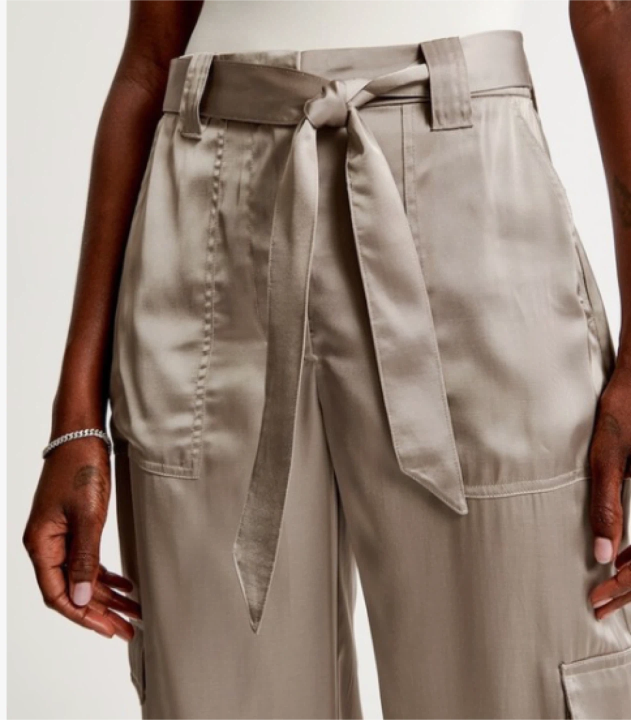 Abercrombie & Fitch Satin Cargo Pants