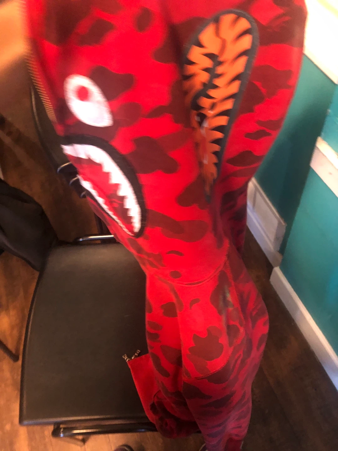 BAPE Red Camo Shark Full Zip Hoodie - photo 2