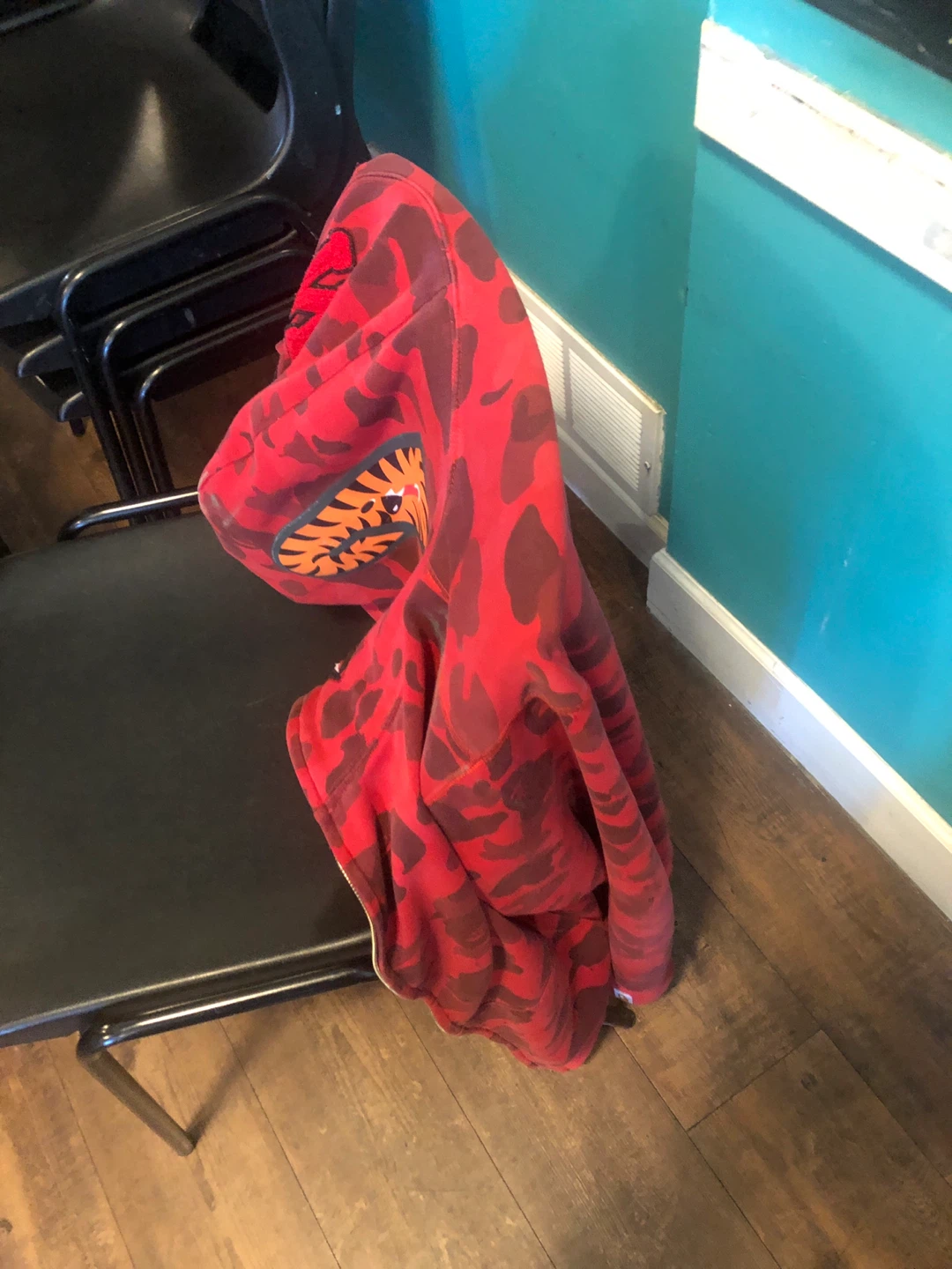 BAPE Red Camo Shark Full Zip Hoodie